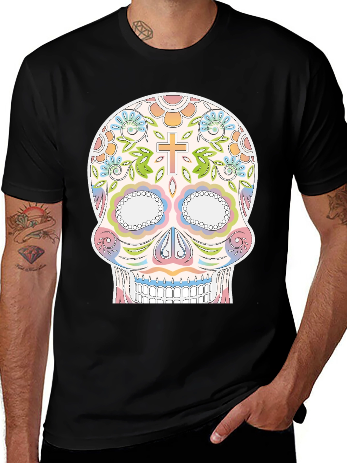 Variant 24 of Sugar Skull T-Shirt - Day of the Dead Design
