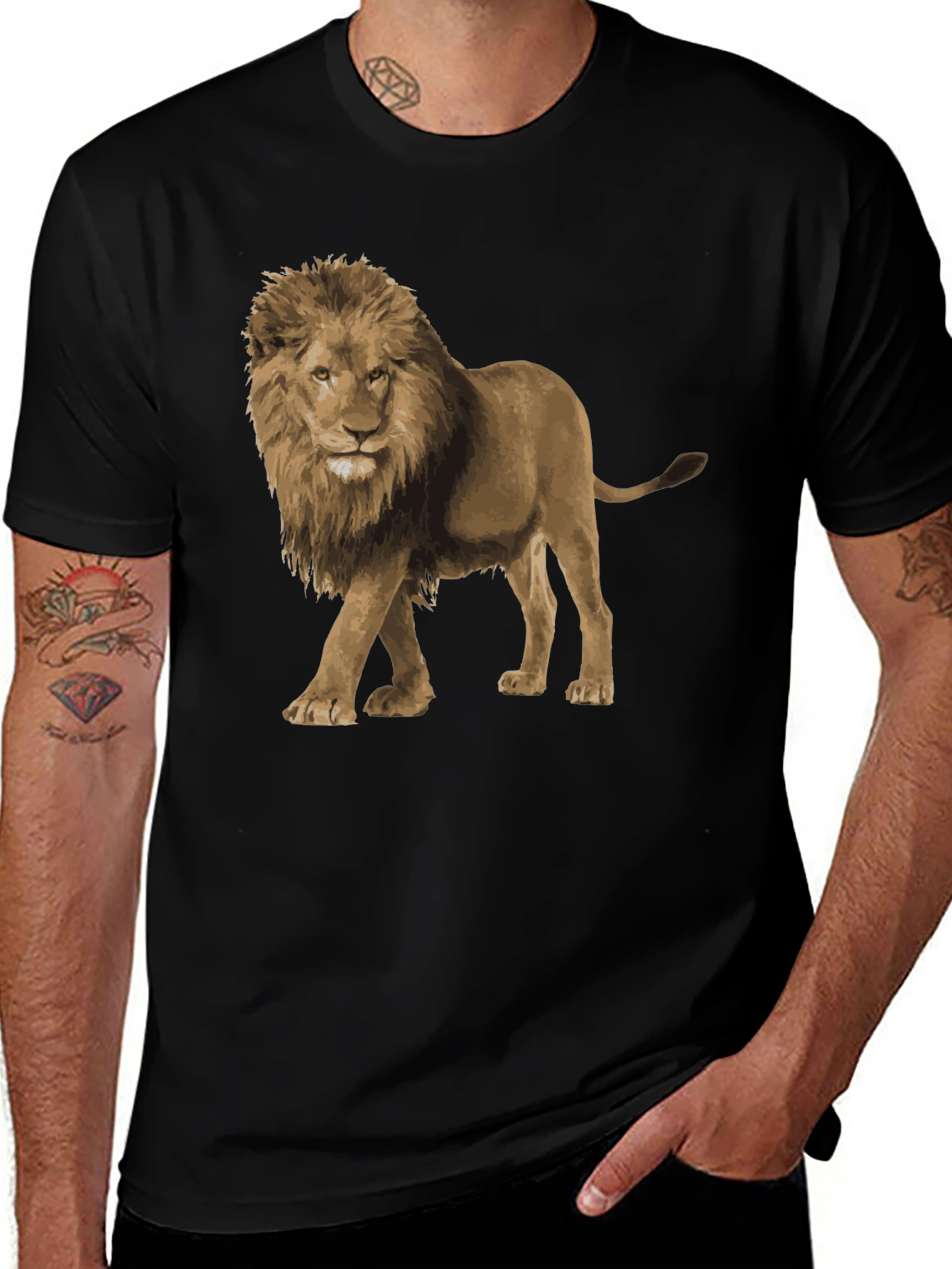 Variant 2 of Lion Graphic Tee - Black Unisex T-Shirt