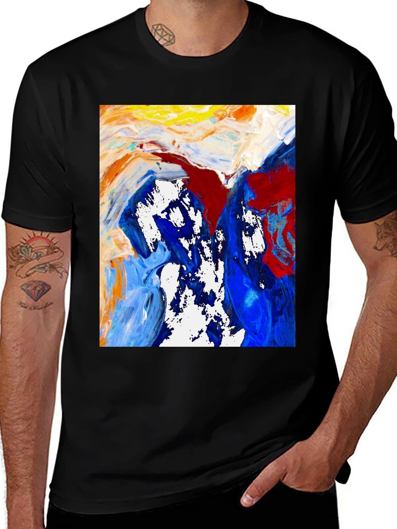 Variant 18 of Abstract Art Tee - Bold Colors, Modern Design