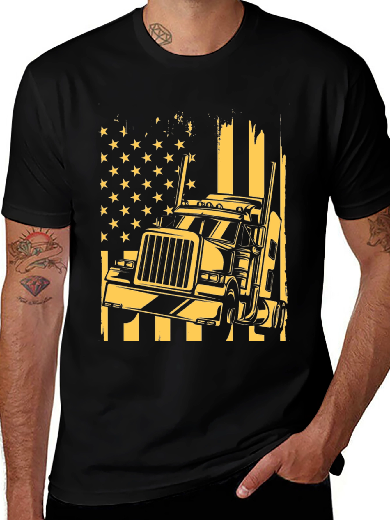 Variant 8 of Trucker USA Flag T-Shirt: Patriotic Style