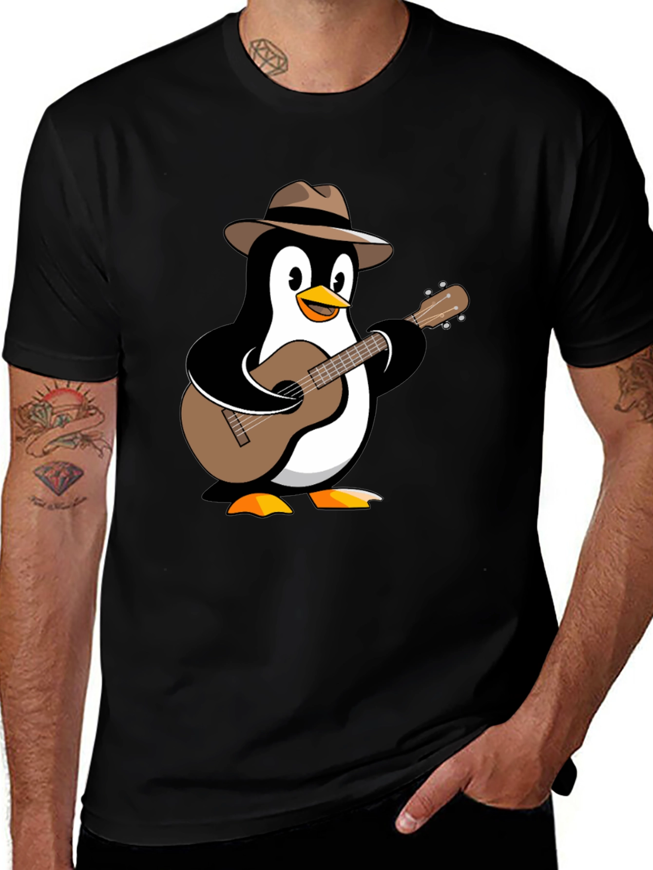 Variant 11 of Penguin Guitarist T-Shirt - Music Lover Tee