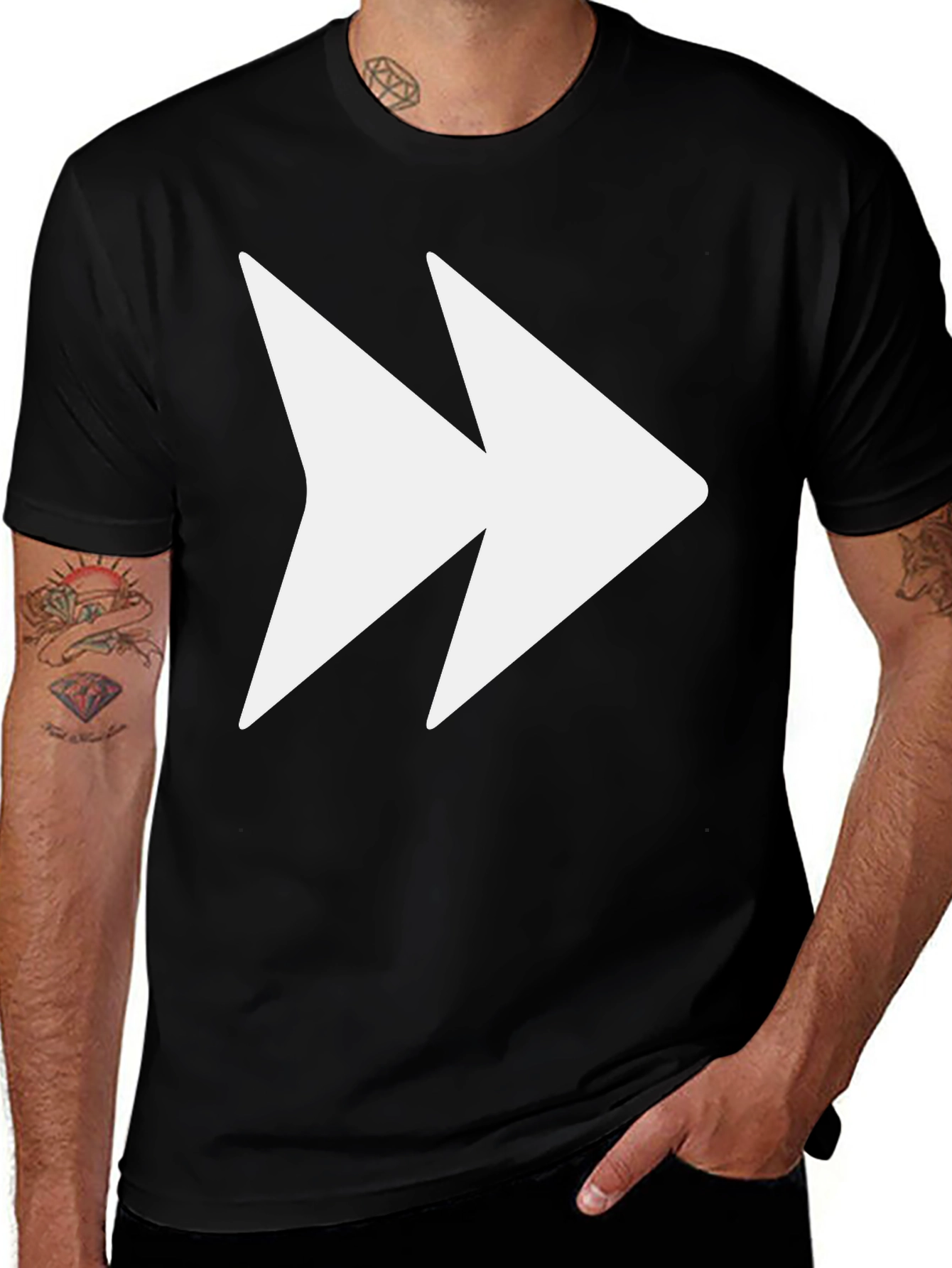 Variant 13 of Forward Graphic Tee - Black Cotton Blend T-Shirt