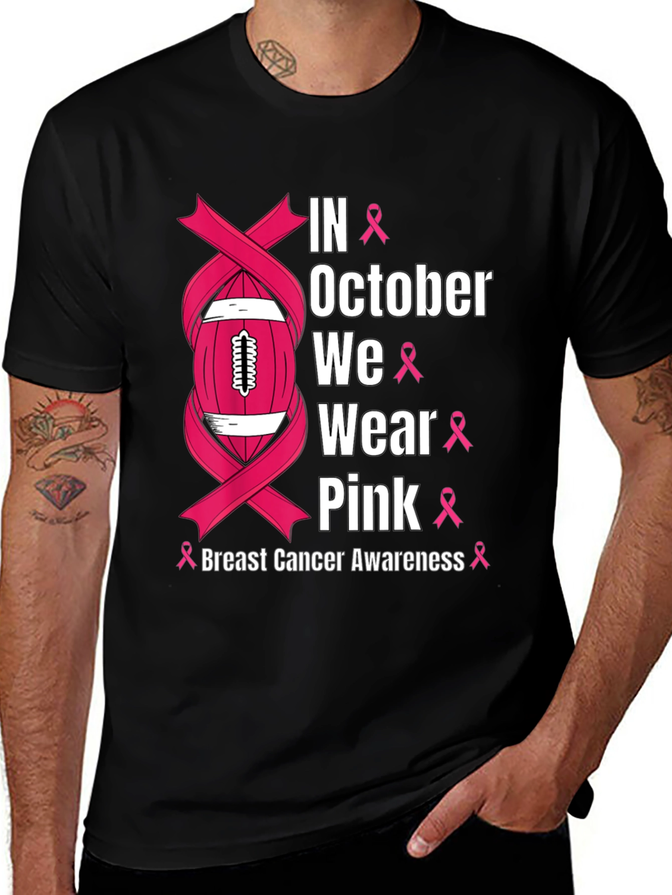Variant 4 of Breast Cancer Awareness Football T-Shirt