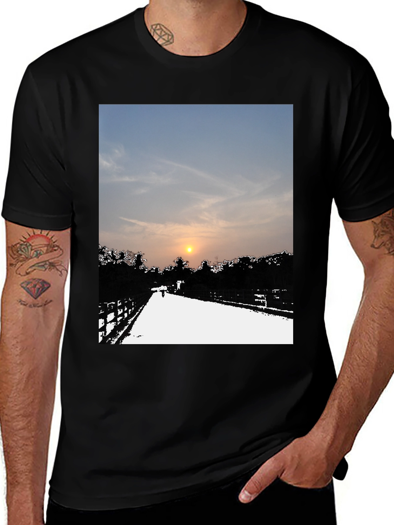 Variant 13 of Sunset Road Graphic Tee - Black Casual Comfort
