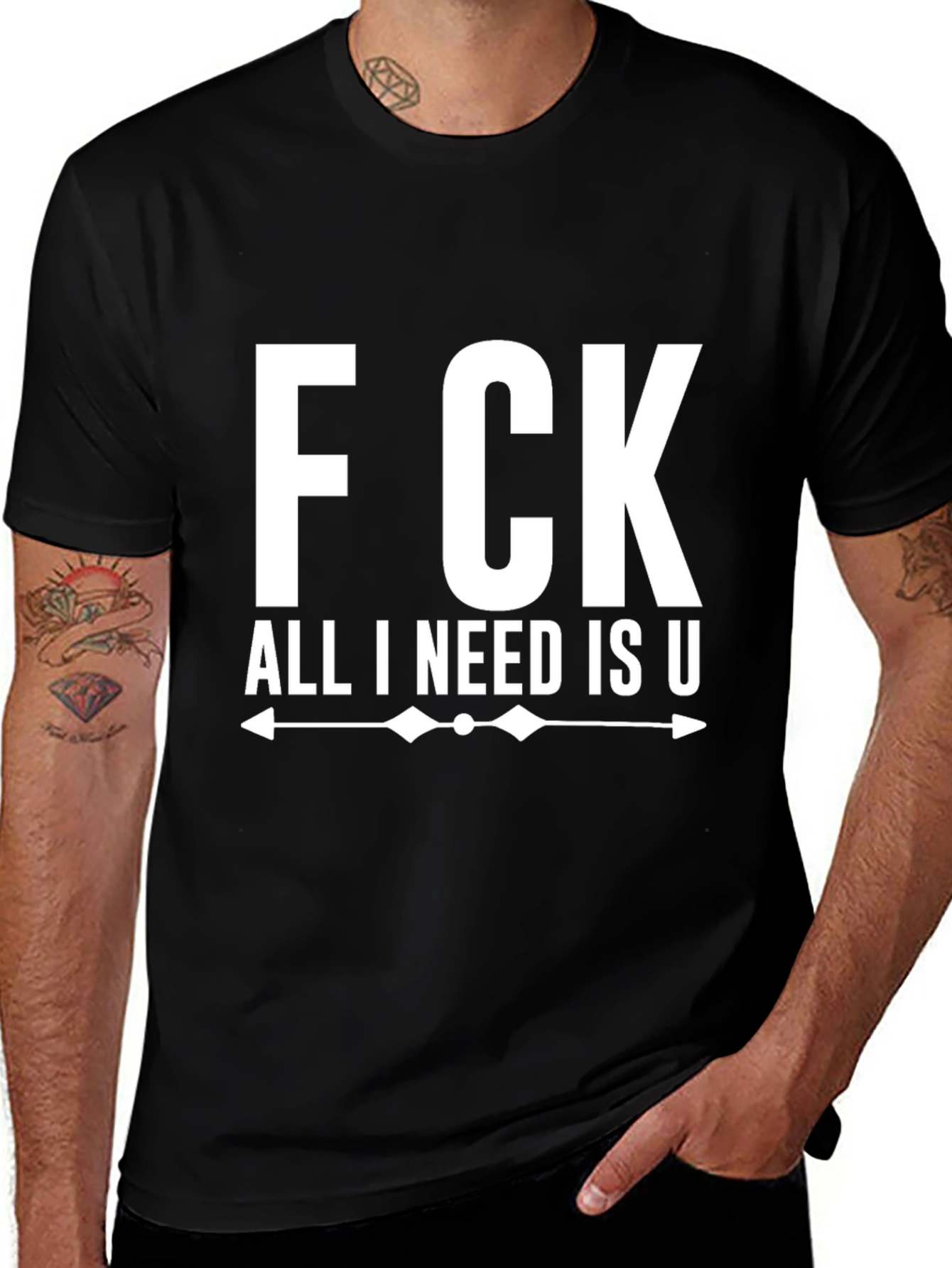 Variant 10 of Fck All I Need Is U Black Graphic Tee