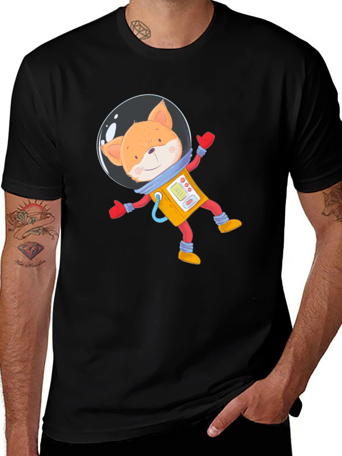 Variant 16 of Astronaut Fox Graphic Tee