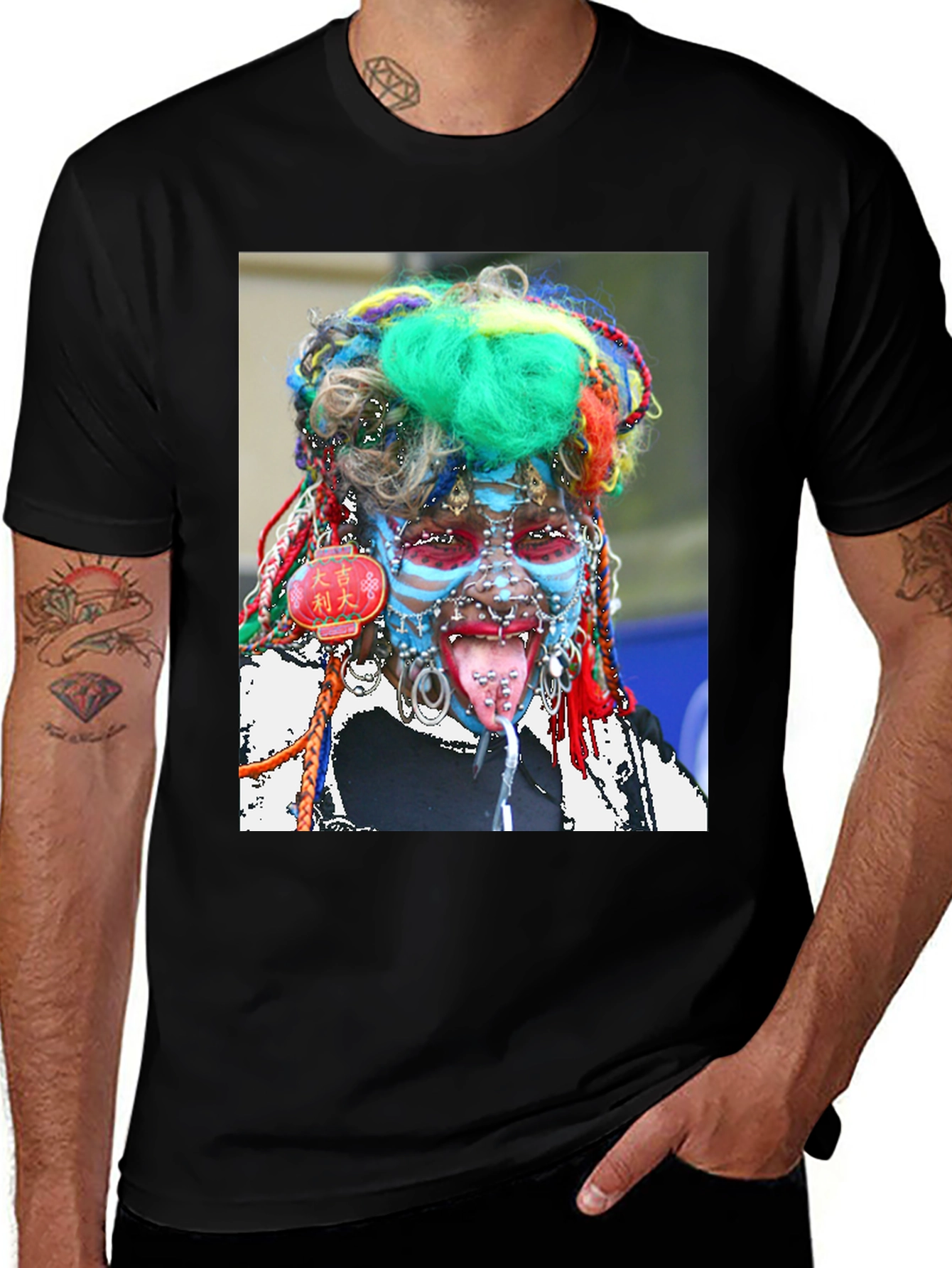 Graphic Tee: Heavily Pierced Face