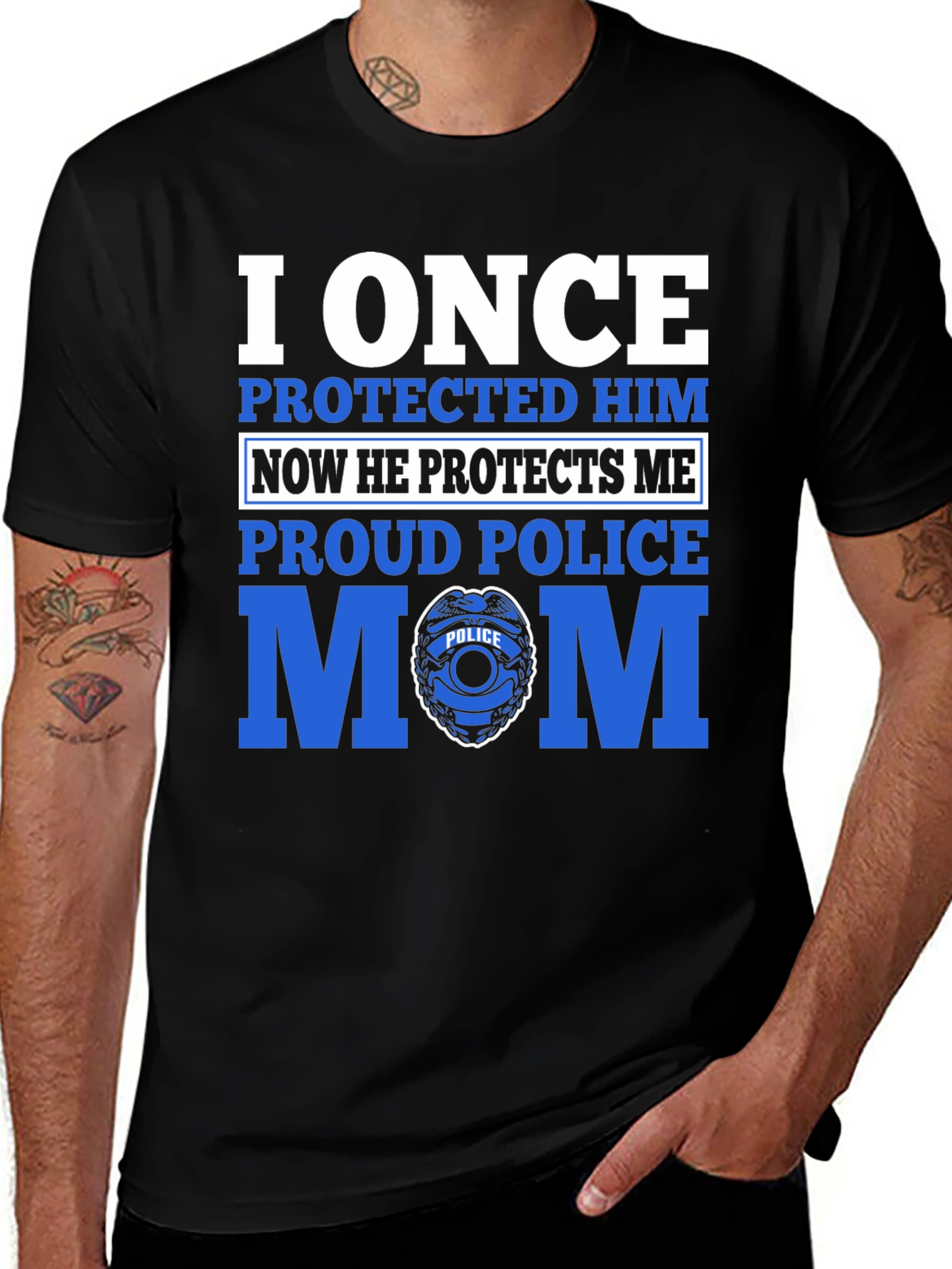 Variant 15 of Proud Police Mom T-Shirt - I Once Protected Him