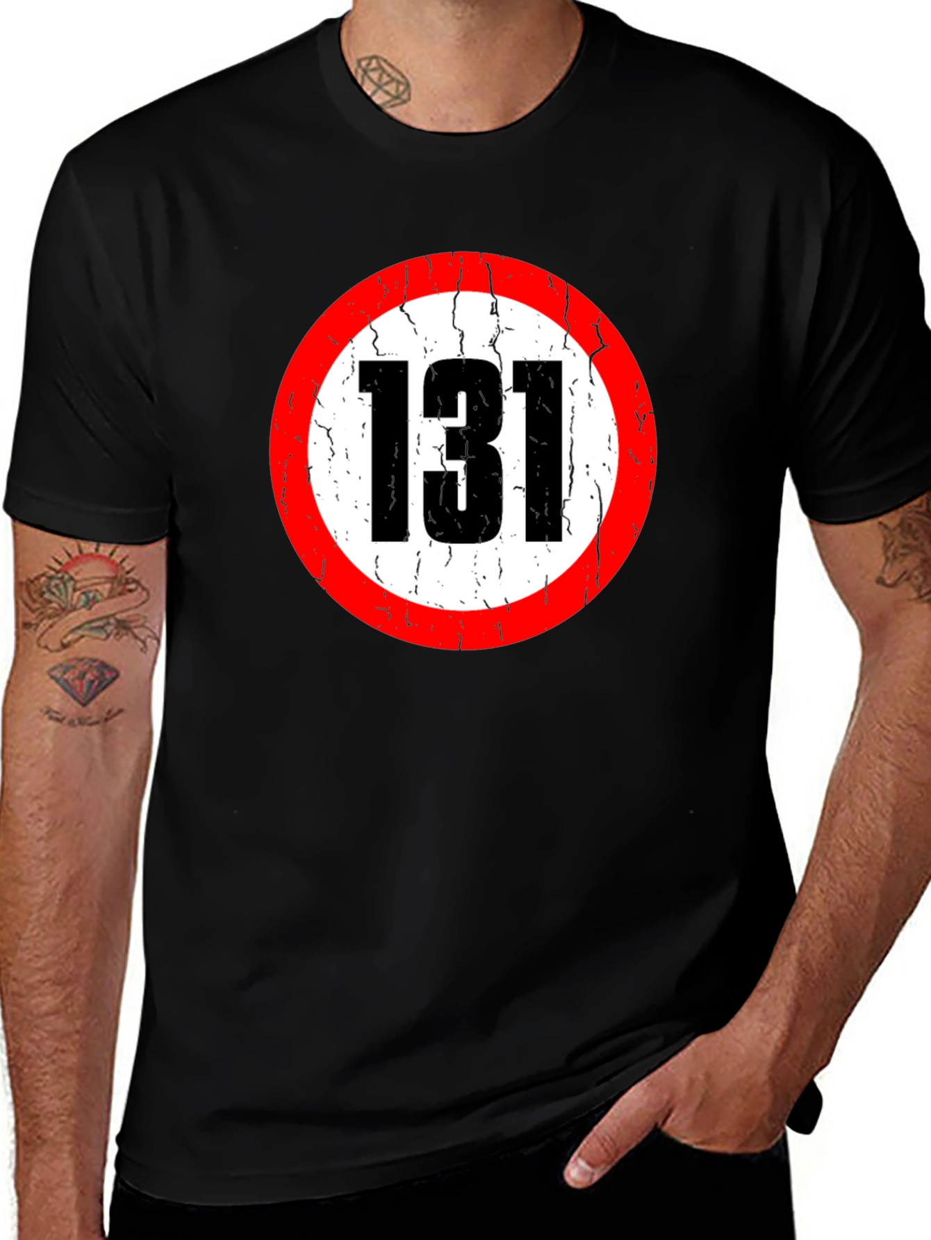 Variant 28 of 131 Circle Graphic Black T-Shirt