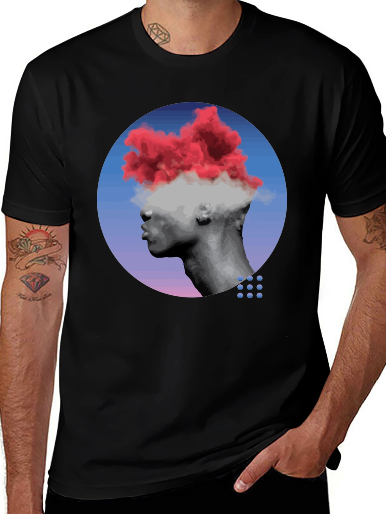 Variant 9 of Cloud Head Graphic Tee - Unique Artistic Design