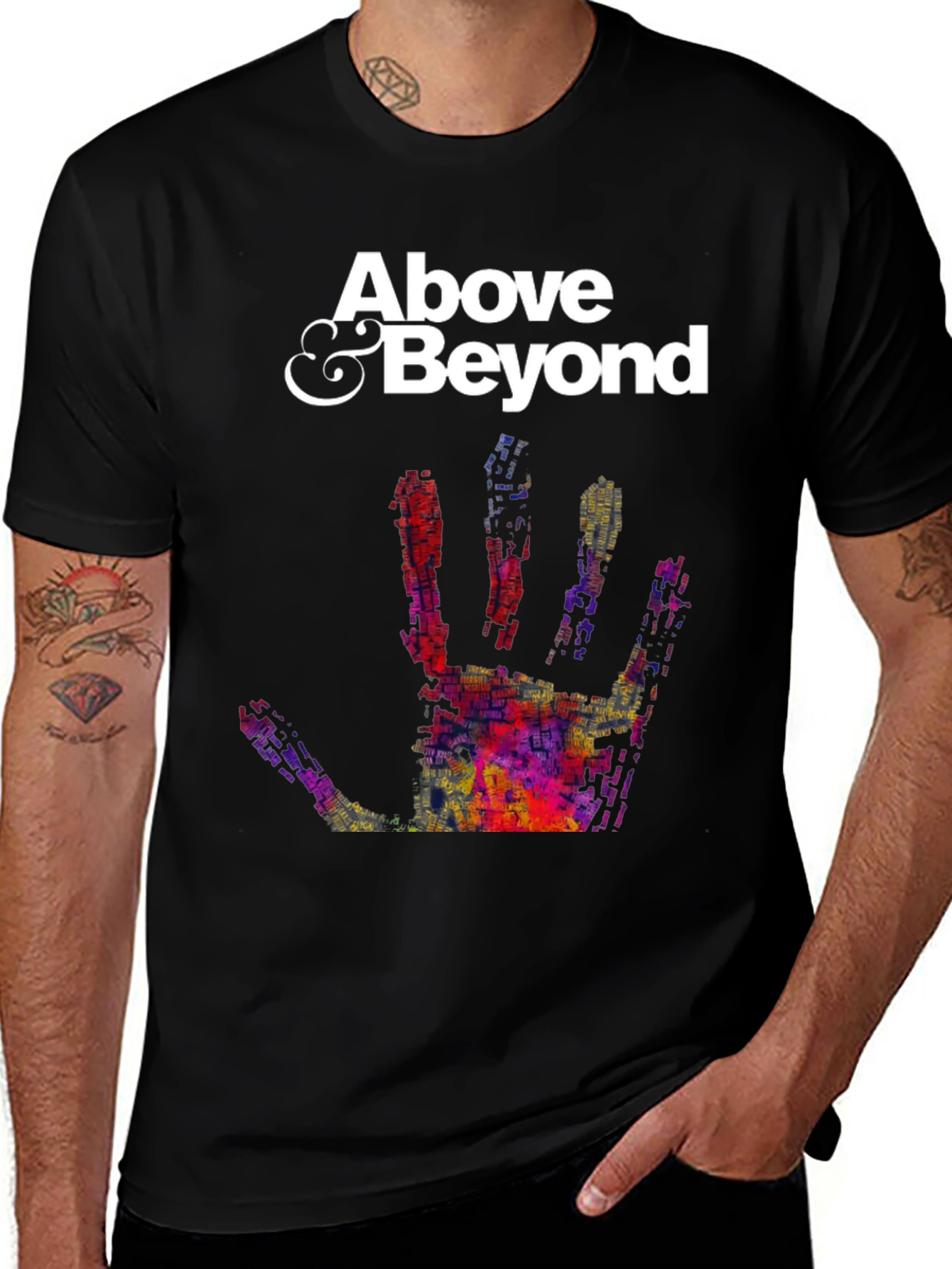 Variant 20 of Above & Beyond Handprint Graphic Black T-Shirt
