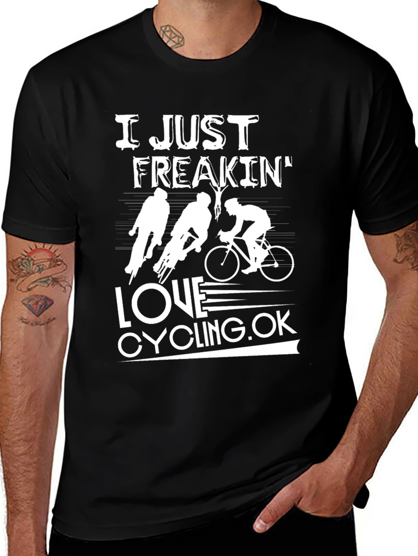 Variant 18 of I Just Freakin' Love Cycling Graphic T-Shirt