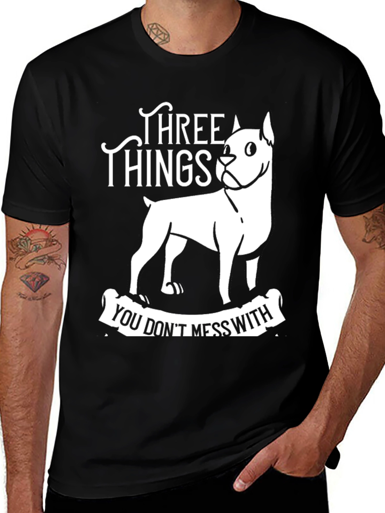 Variant 5 of Three Things Dog Graphic Tee - Black