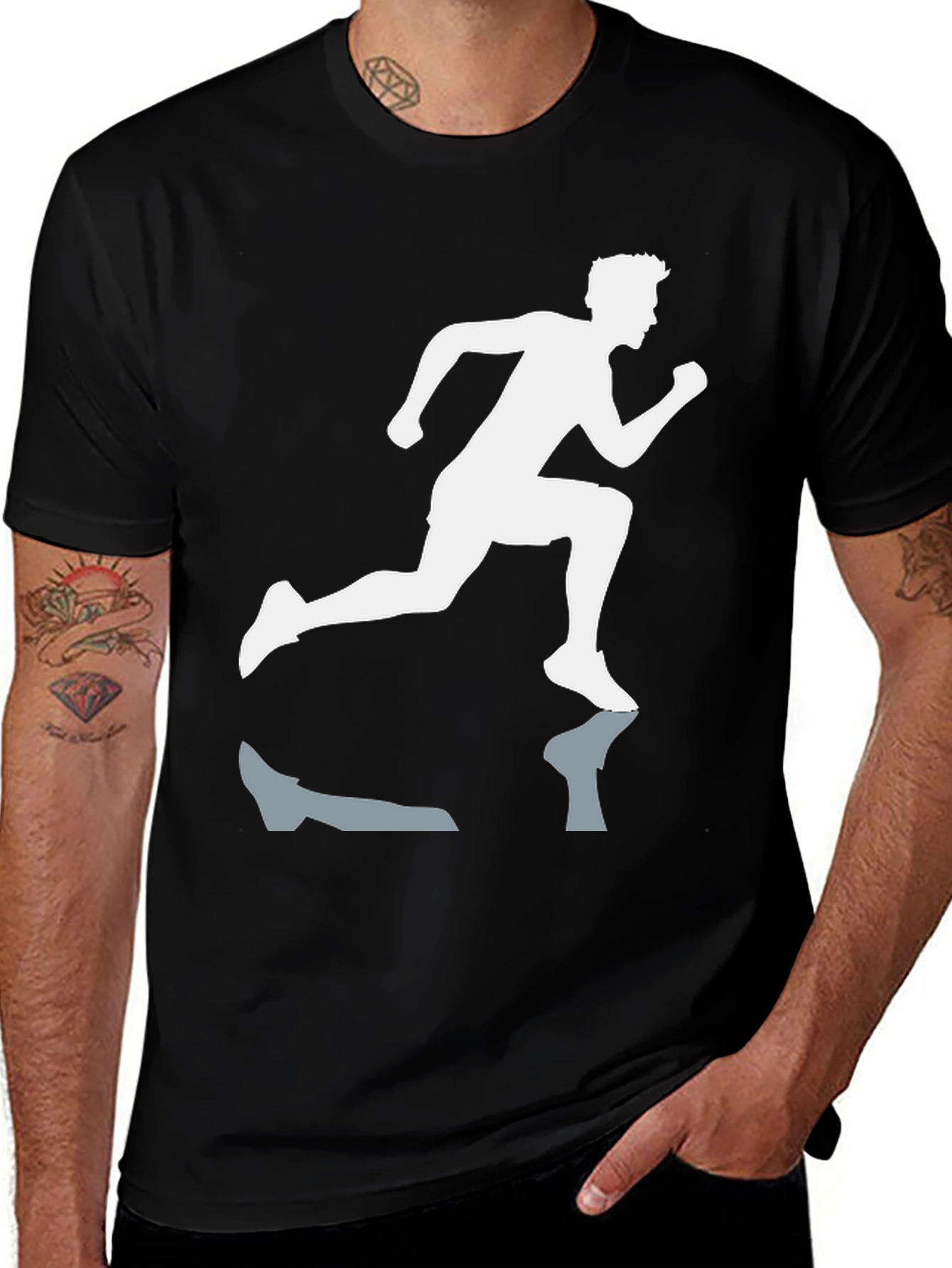 Variant 26 of Runner Silhouette Graphic Tee - Sporty Black T-Shirt