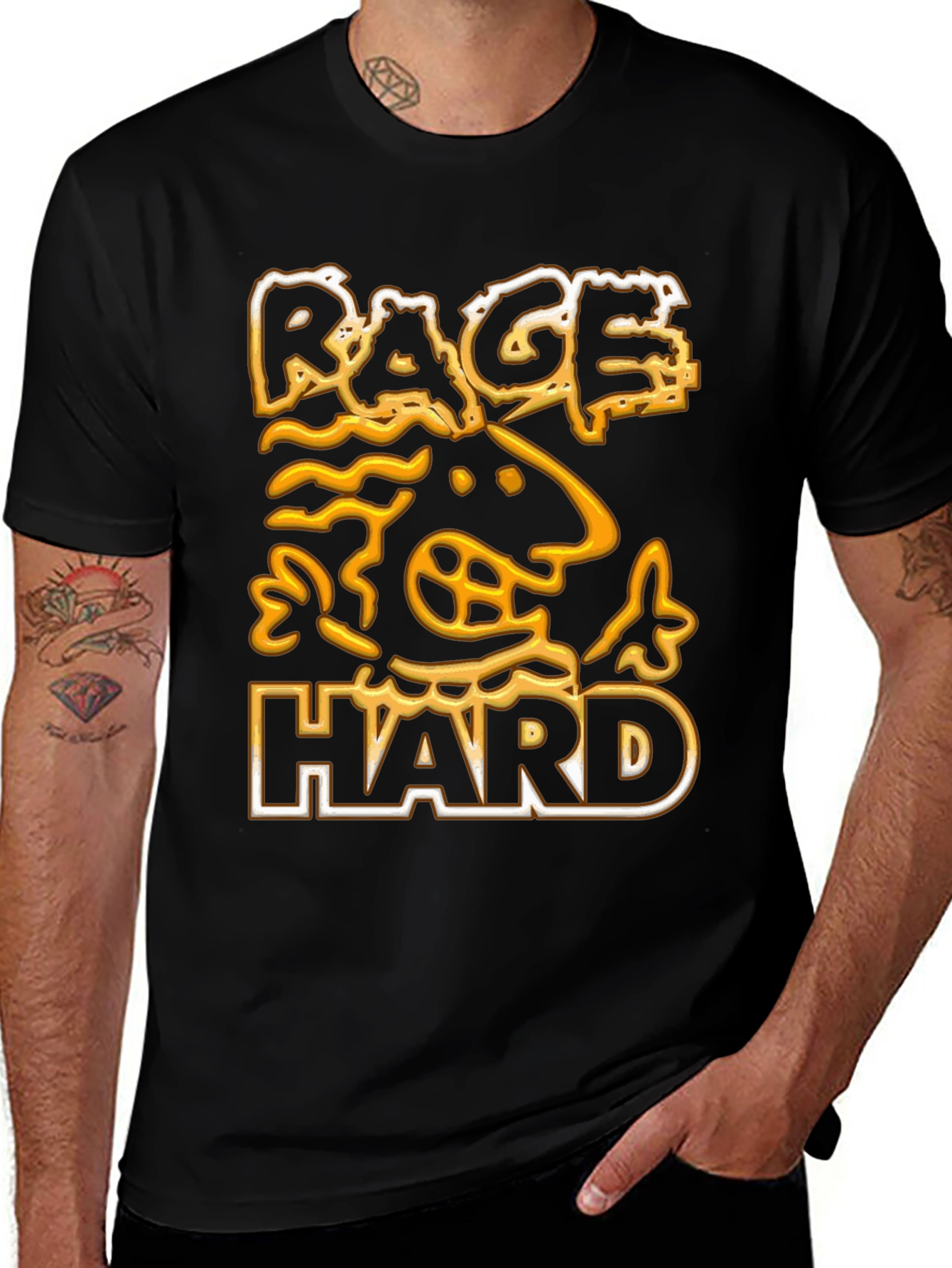 Variant 20 of Rage Hard Graphic Tee - Stylish Black Cotton T-Shirt