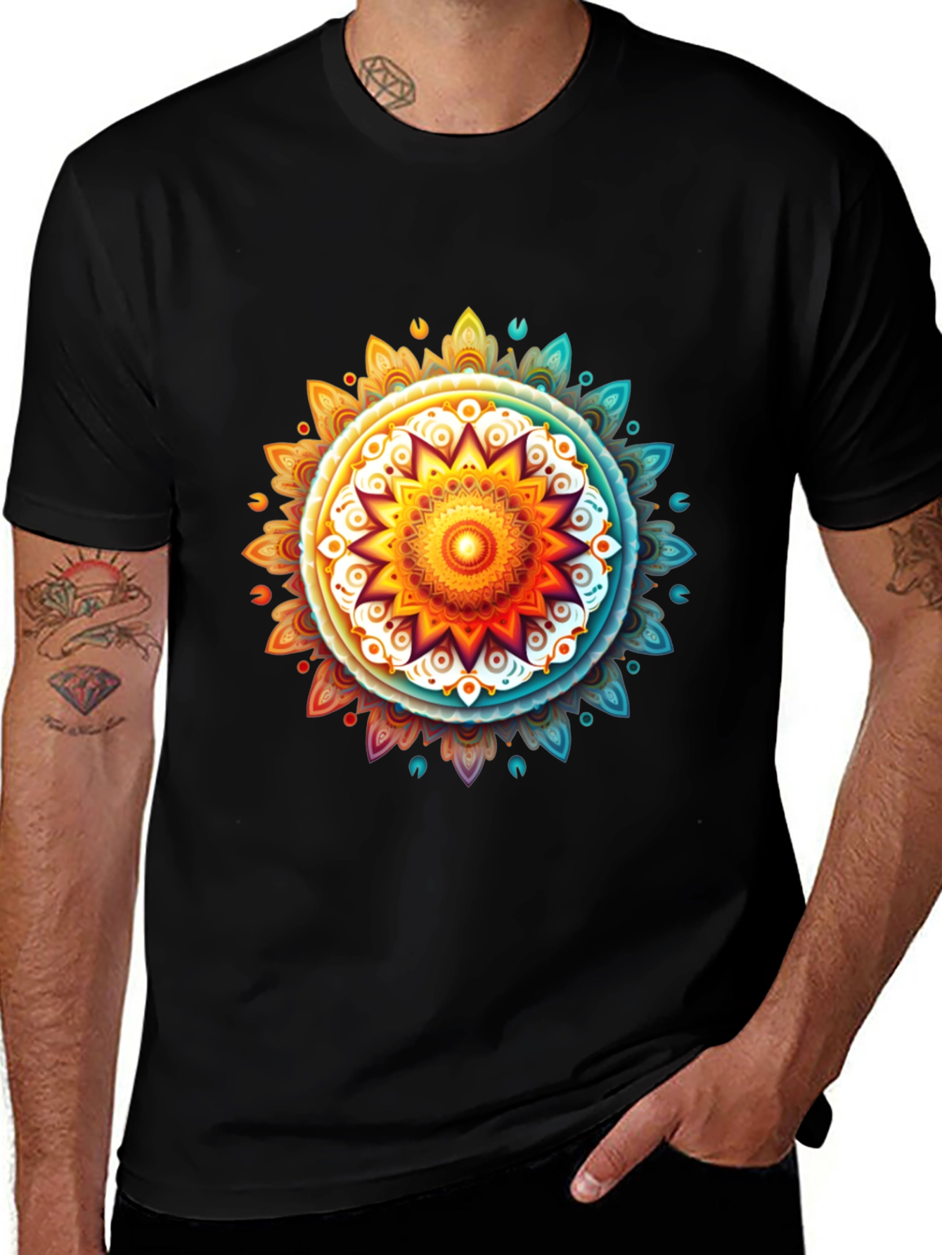 Variant 26 of Vibrant Mandala Graphic Tee - Casual Comfort
