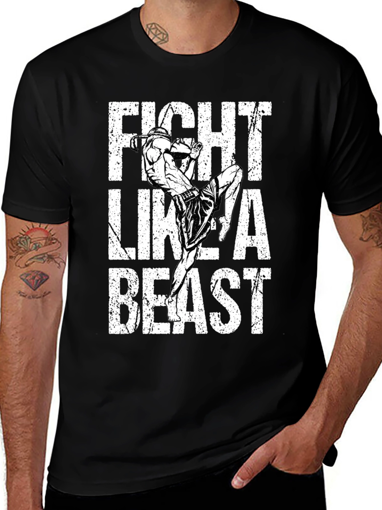 Variant 28 of Fight Like a Beast T-Shirt - Martial Arts Graphic Tee