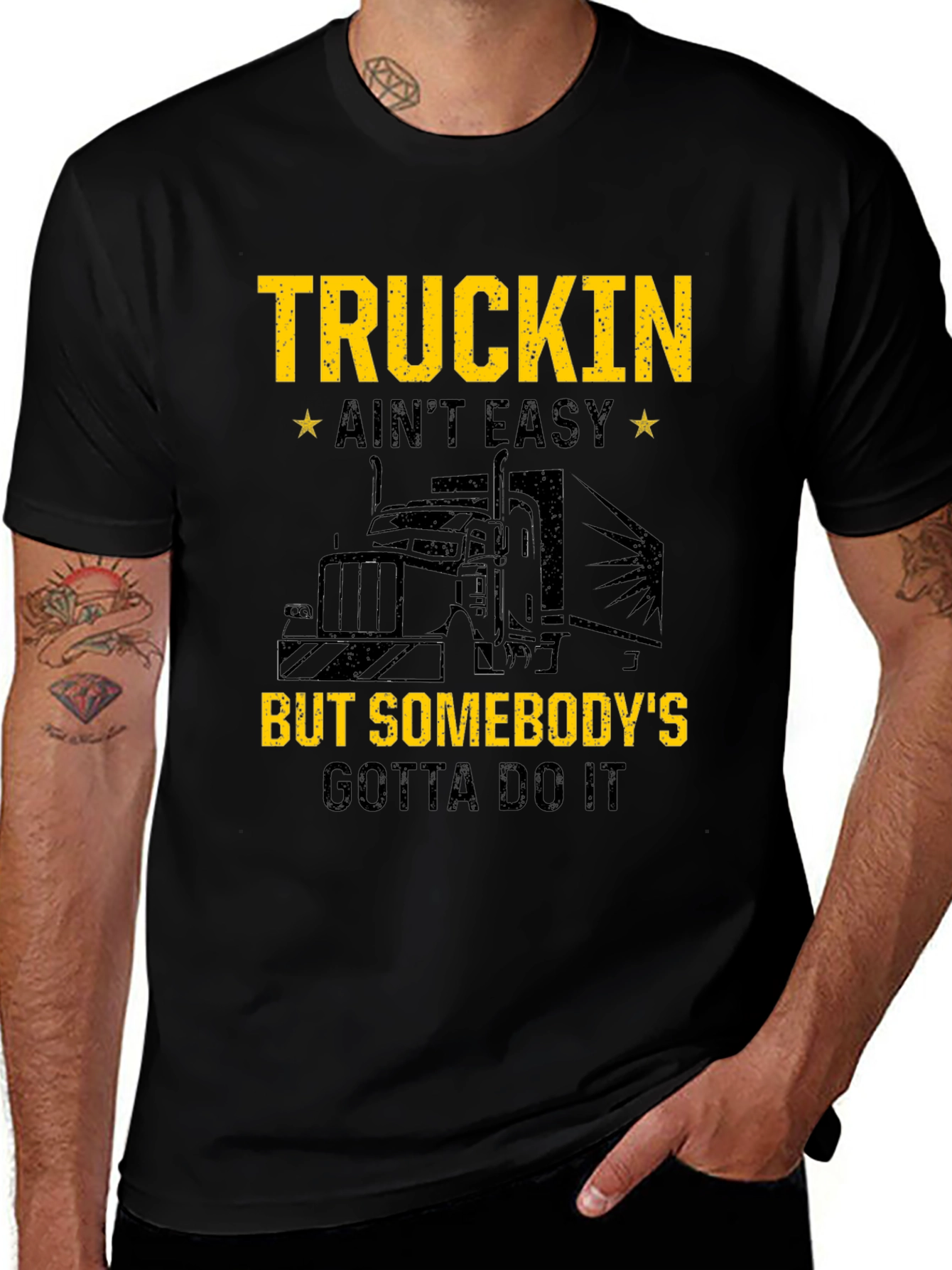 Variant 3 of Truckin' Ain't Easy Graphic Tee