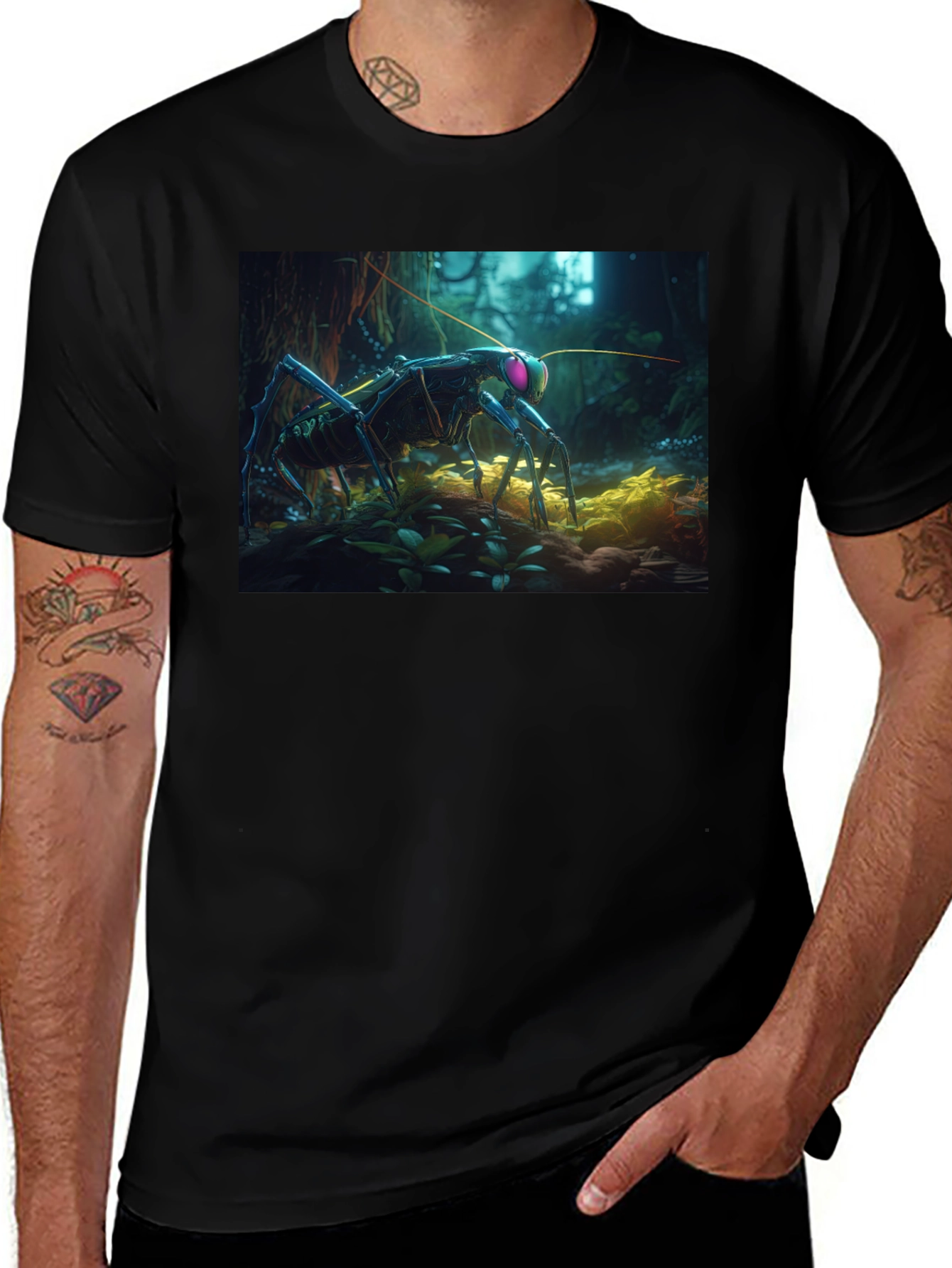 Variant 13 of Surreal Bug Graphic Tee - Unique Design