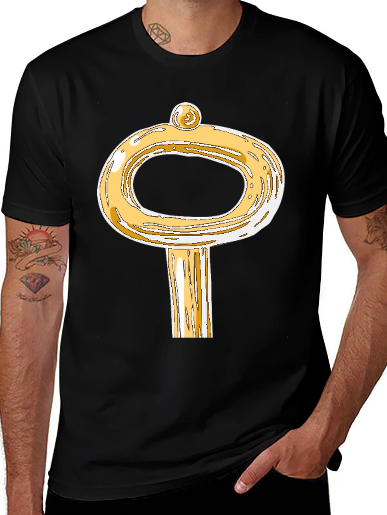 Variant 30 of Golden Key Graphic T-Shirt - Unique Design