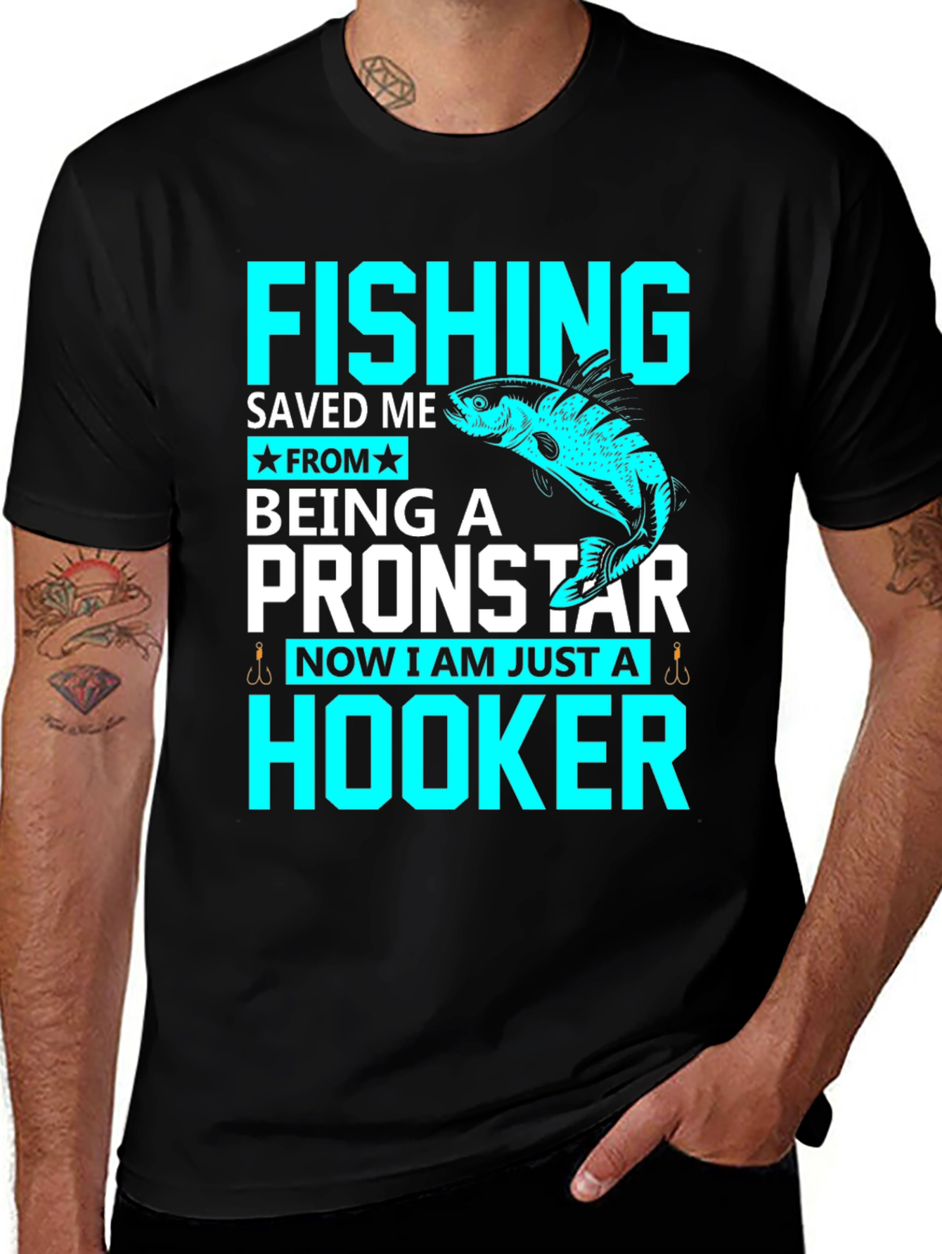 Variant 18 of Fishing Saved Me From Pronstar - Hooker T-Shirt