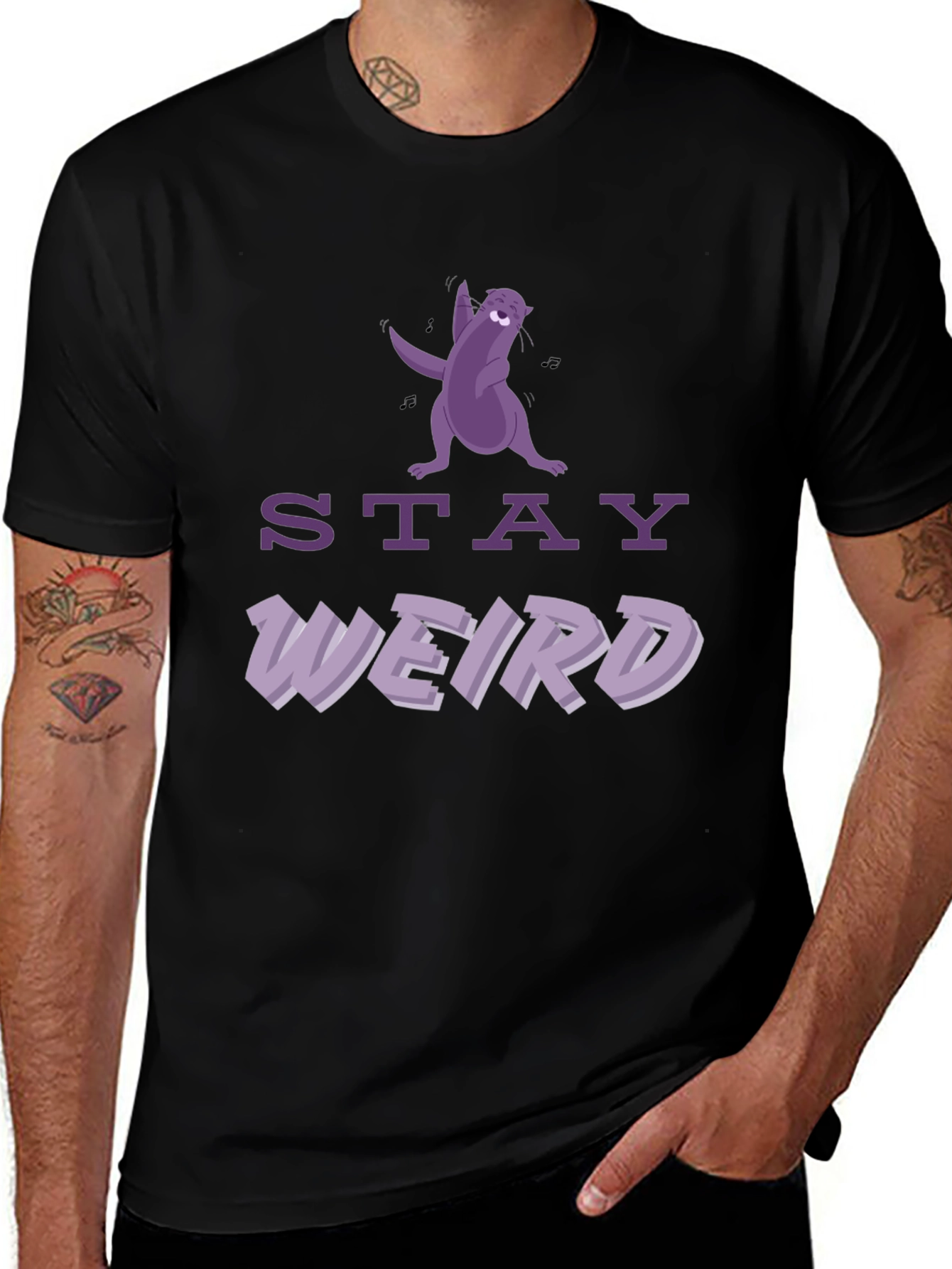 Stay Weird Otter Graphic Tee - Unique & Fun T-Shirt