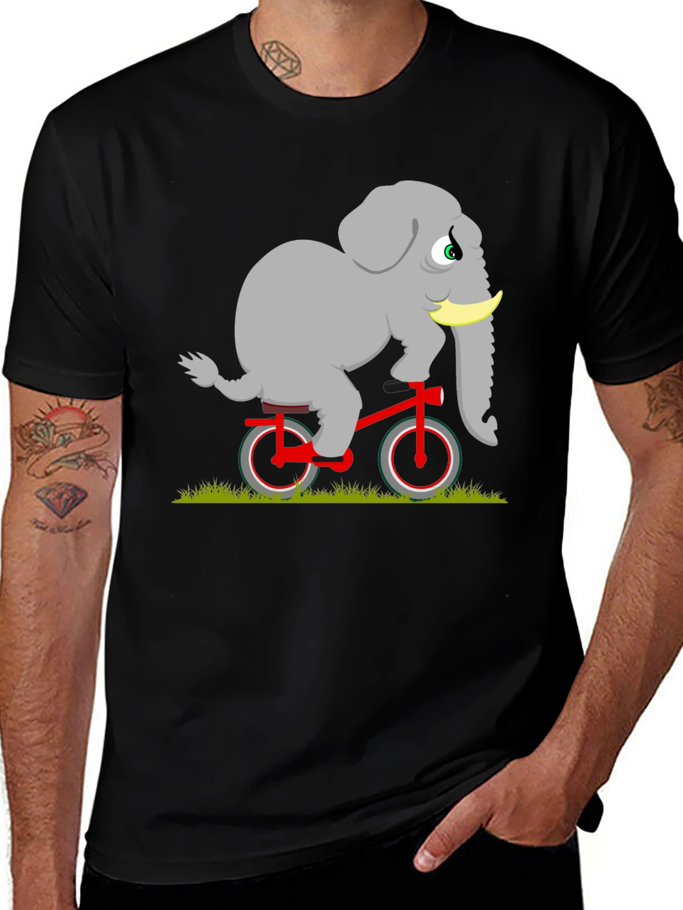 Elephant on Bicycle Graphic Tee
