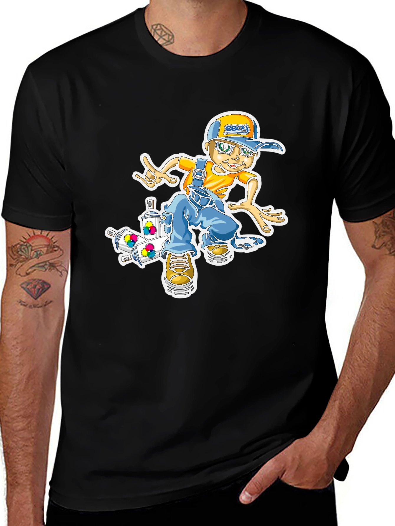 Variant 10 of Cool Cartoon Boy on Skateboard Graphic T-Shirt