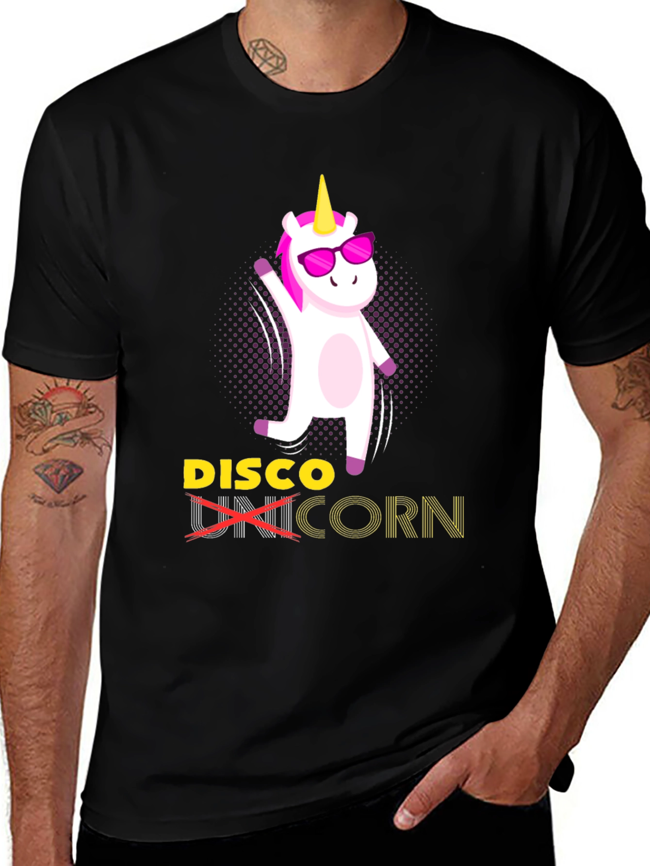 Variant 26 of Disco Unicorn T-Shirt - Dancing Cartoon Graphic Tee