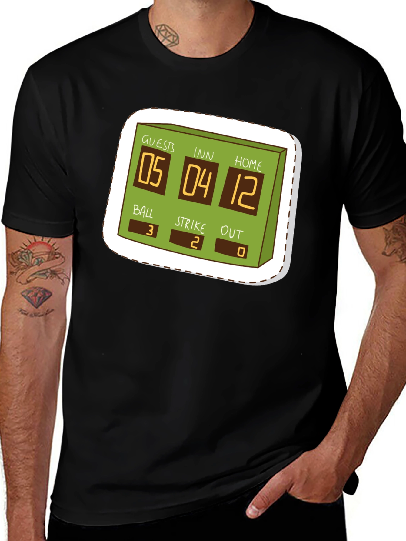 Baseball Scoreboard Graphic T-Shirt