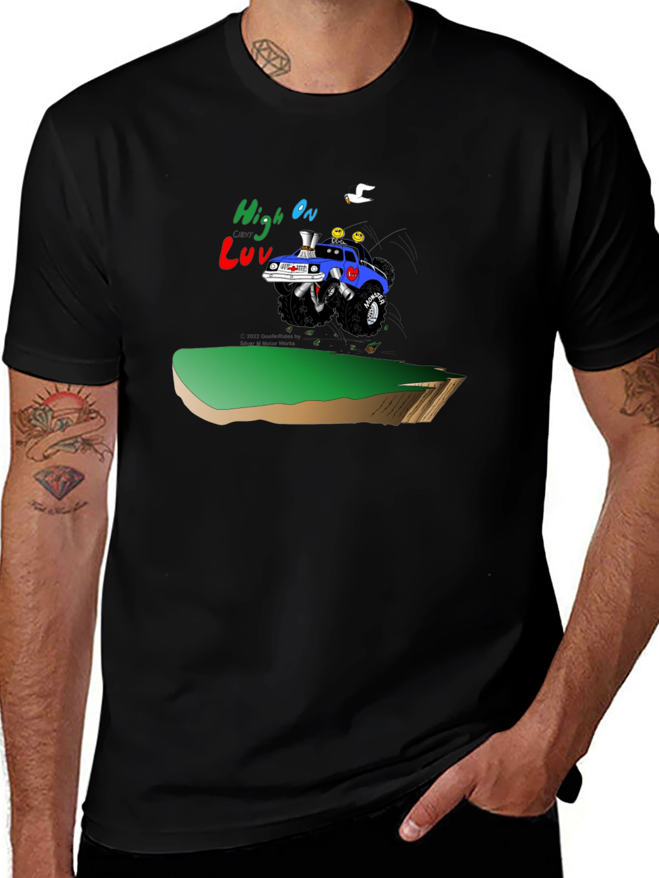 Variant 21 of High On Luv Monster Truck Black T-Shirt