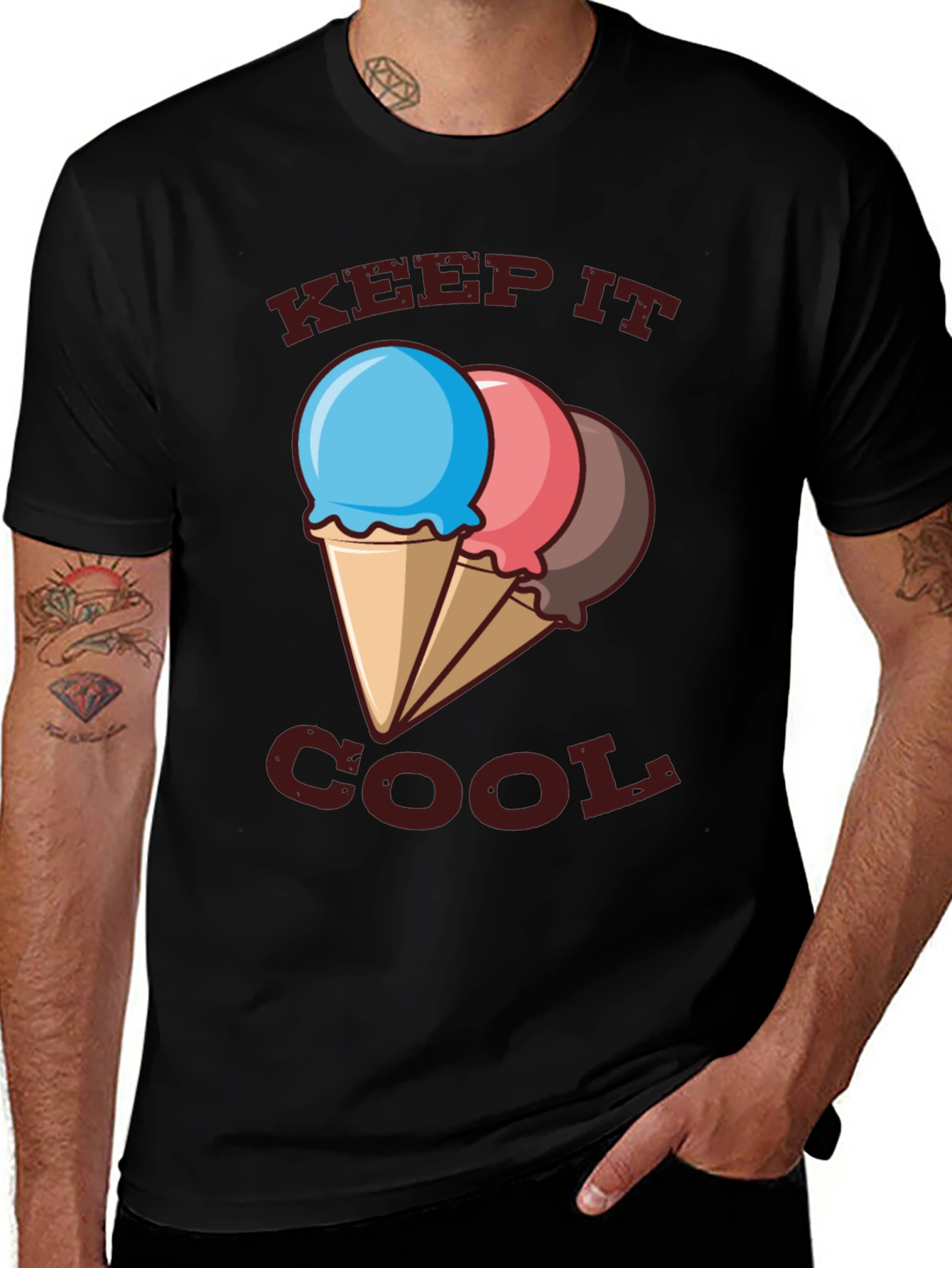 Variant 18 of Keep It Cool Ice Cream T-Shirt - Black
