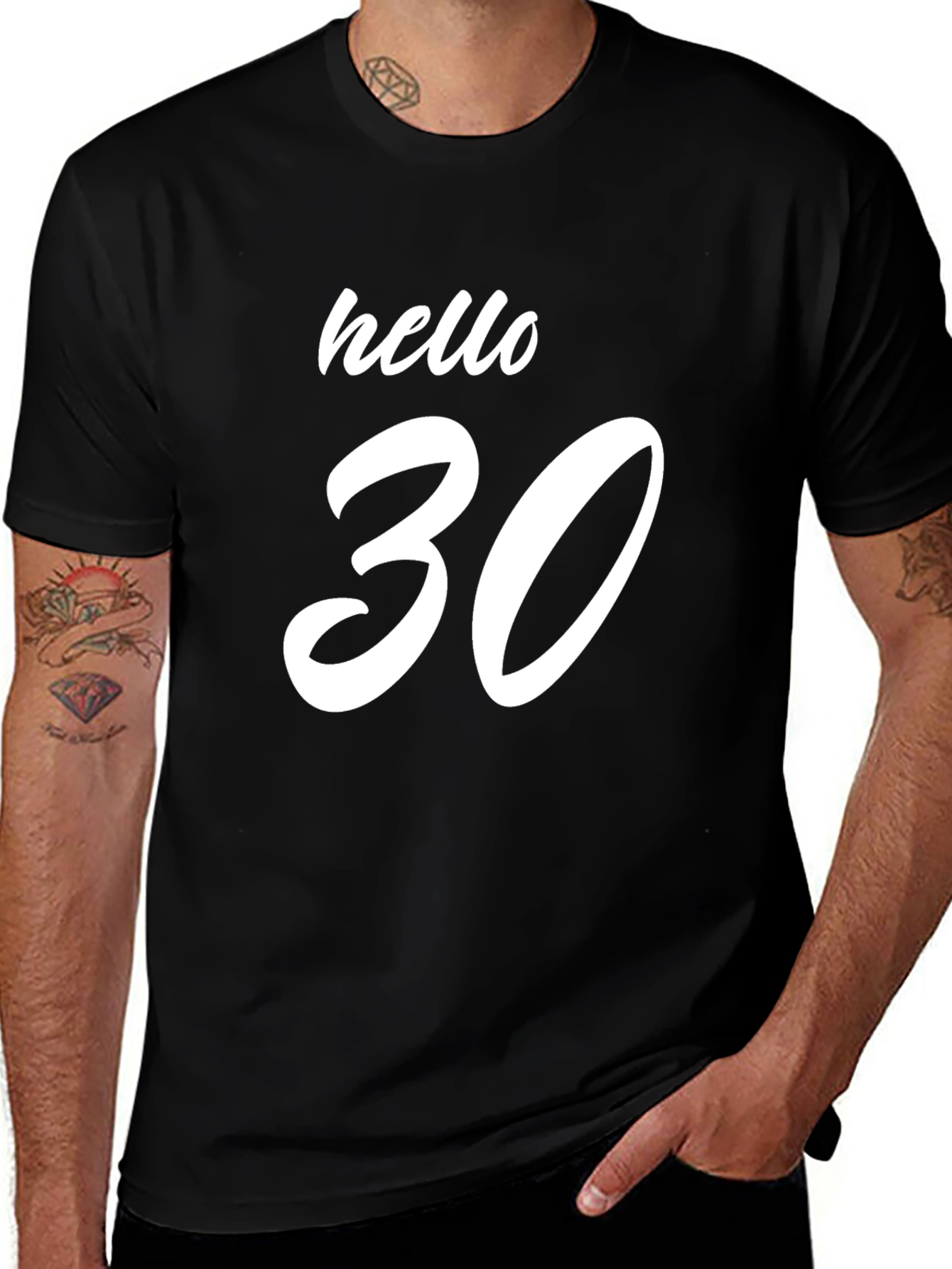 Variant 3 of Hello 30 Black T-Shirt Birthday Celebration