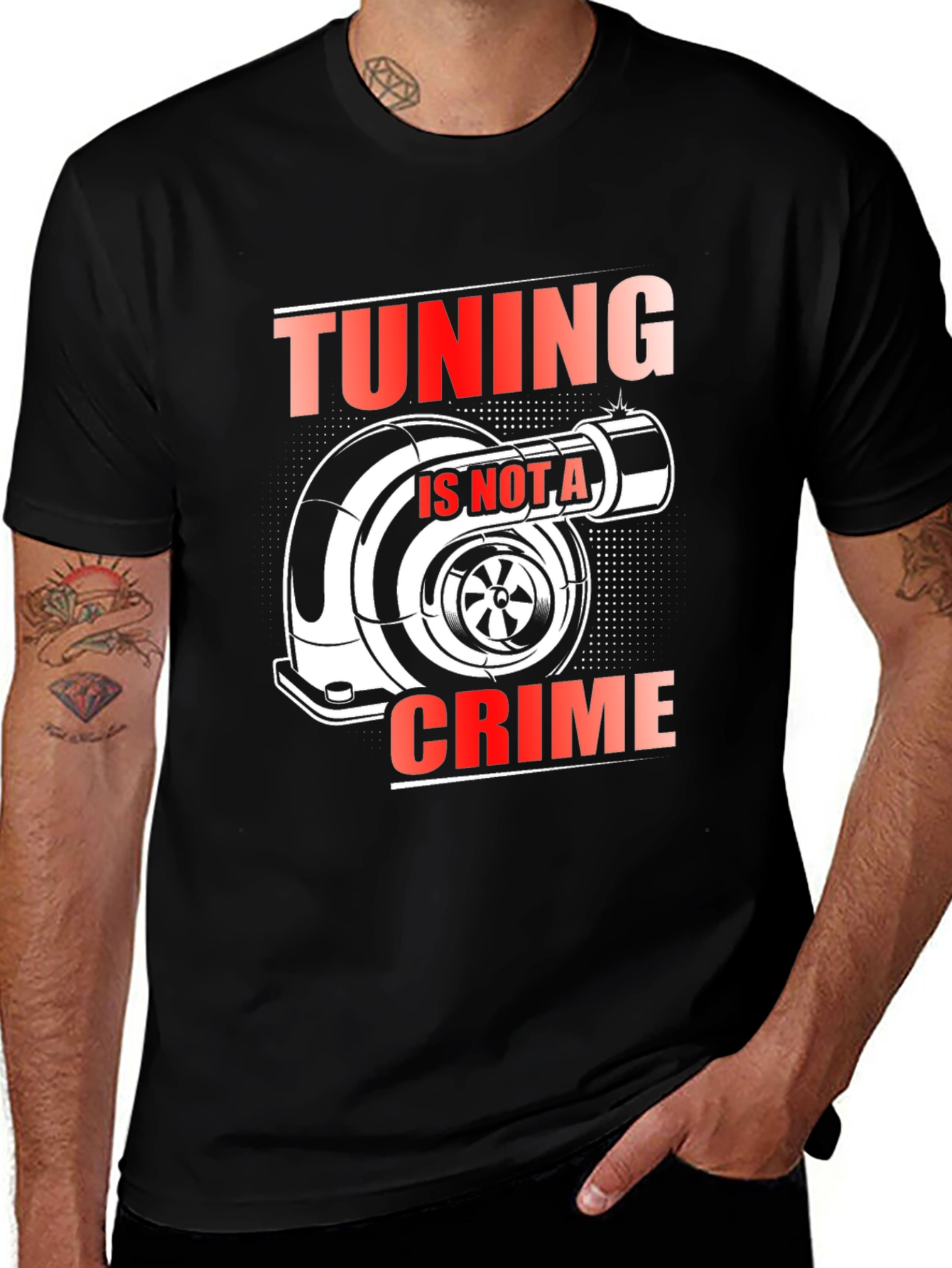 Tuning is Not a Crime Turbo Black T-Shirt