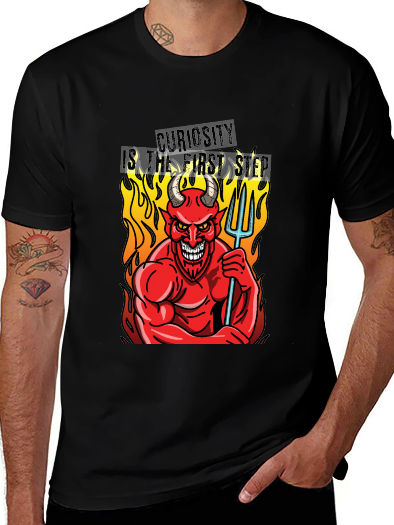 Variant 9 of Devil Curiosity T-Shirt - Funny Graphic Tee
