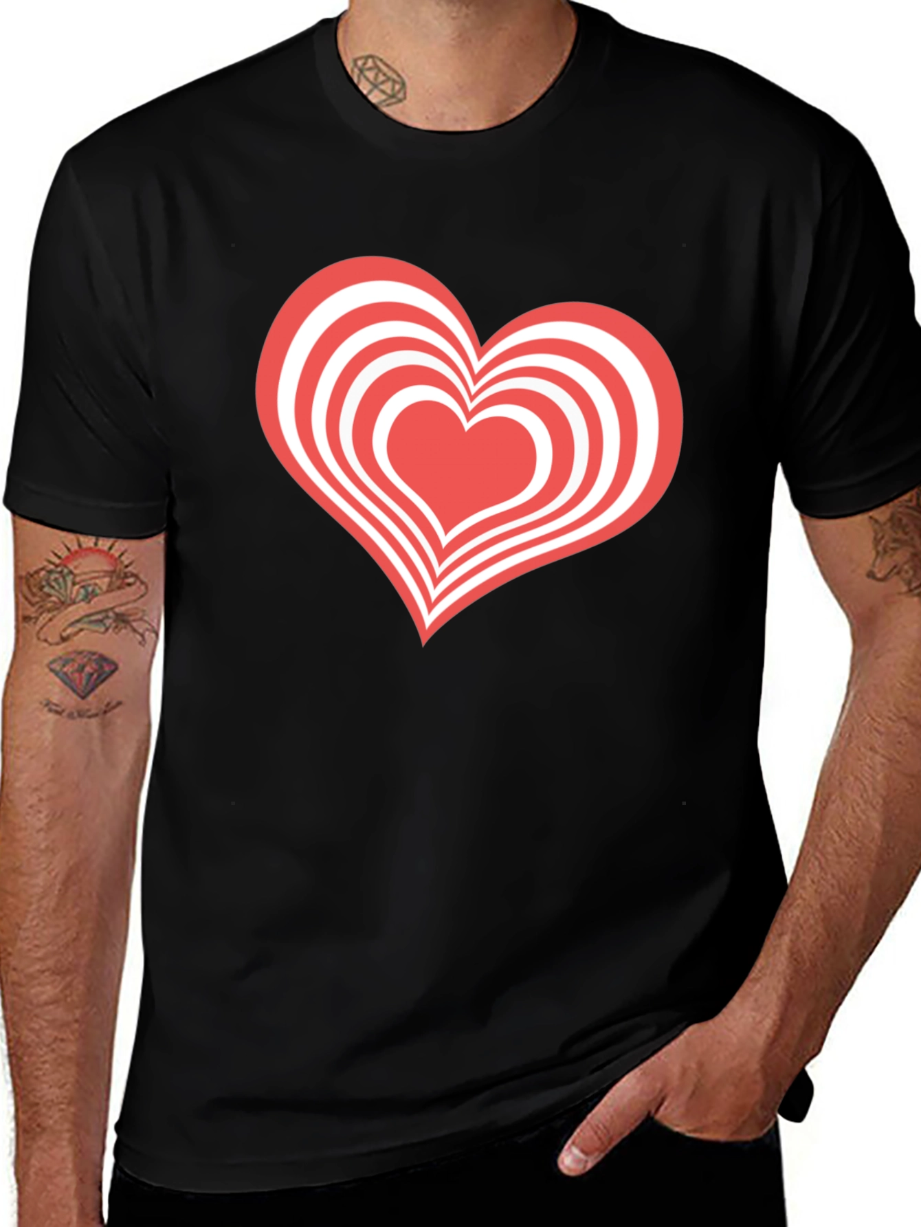 Variant 2 of Heart Graphic Tee - Black Casual T-Shirt