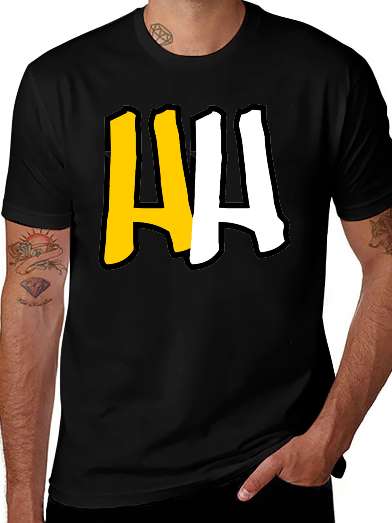 Variant 7 of Bold "HA" Graphic Tee - Casual Style