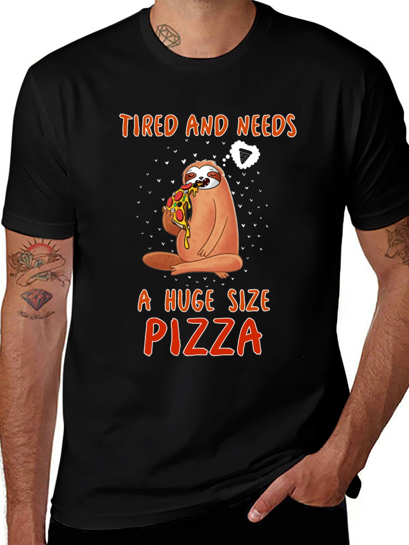 Variant 6 of Sloth Pizza T-Shirt - Tired and Needs Pizza
