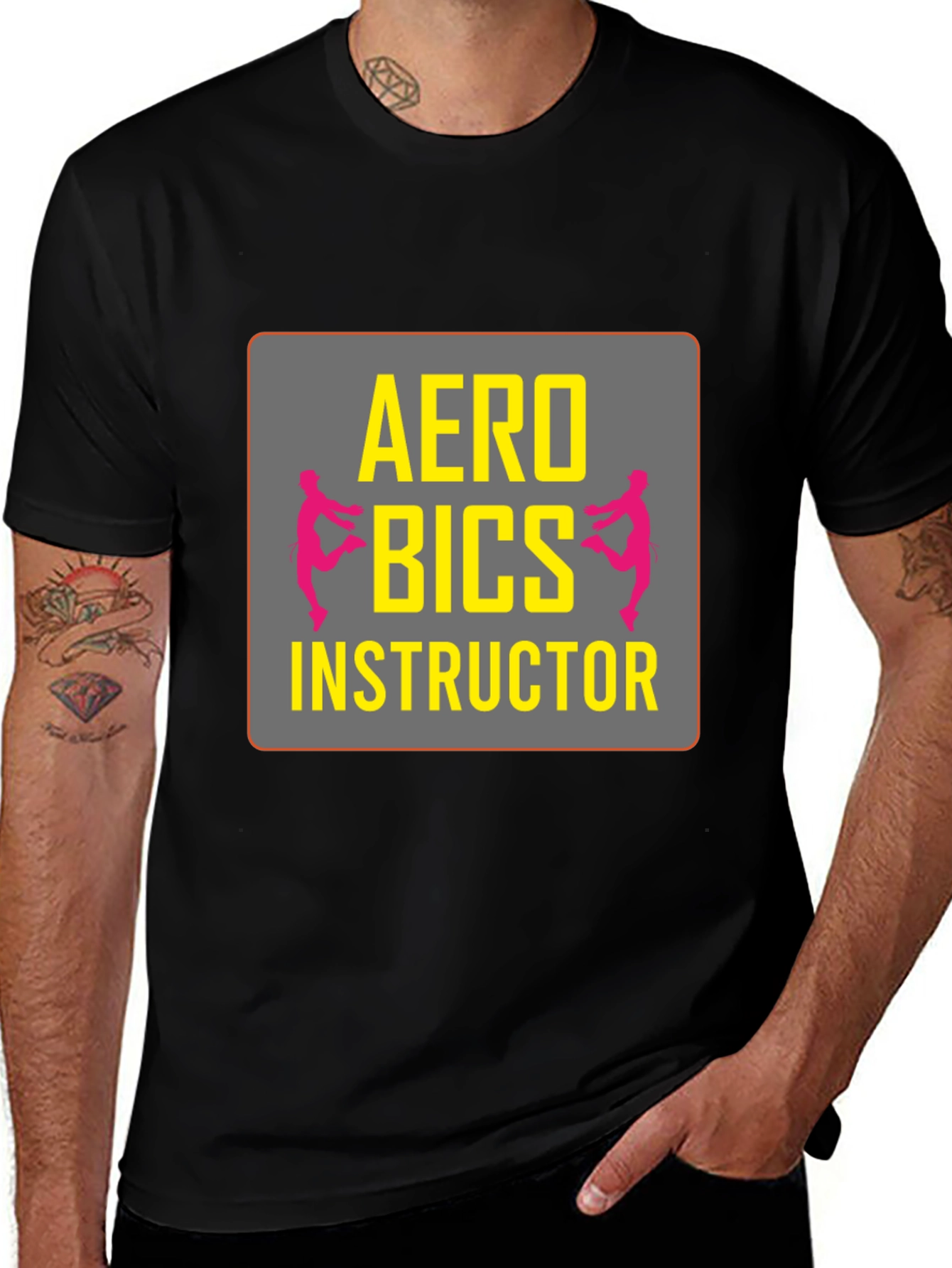 Variant 2 of Aerobics Instructor Graphic T-Shirt - Black