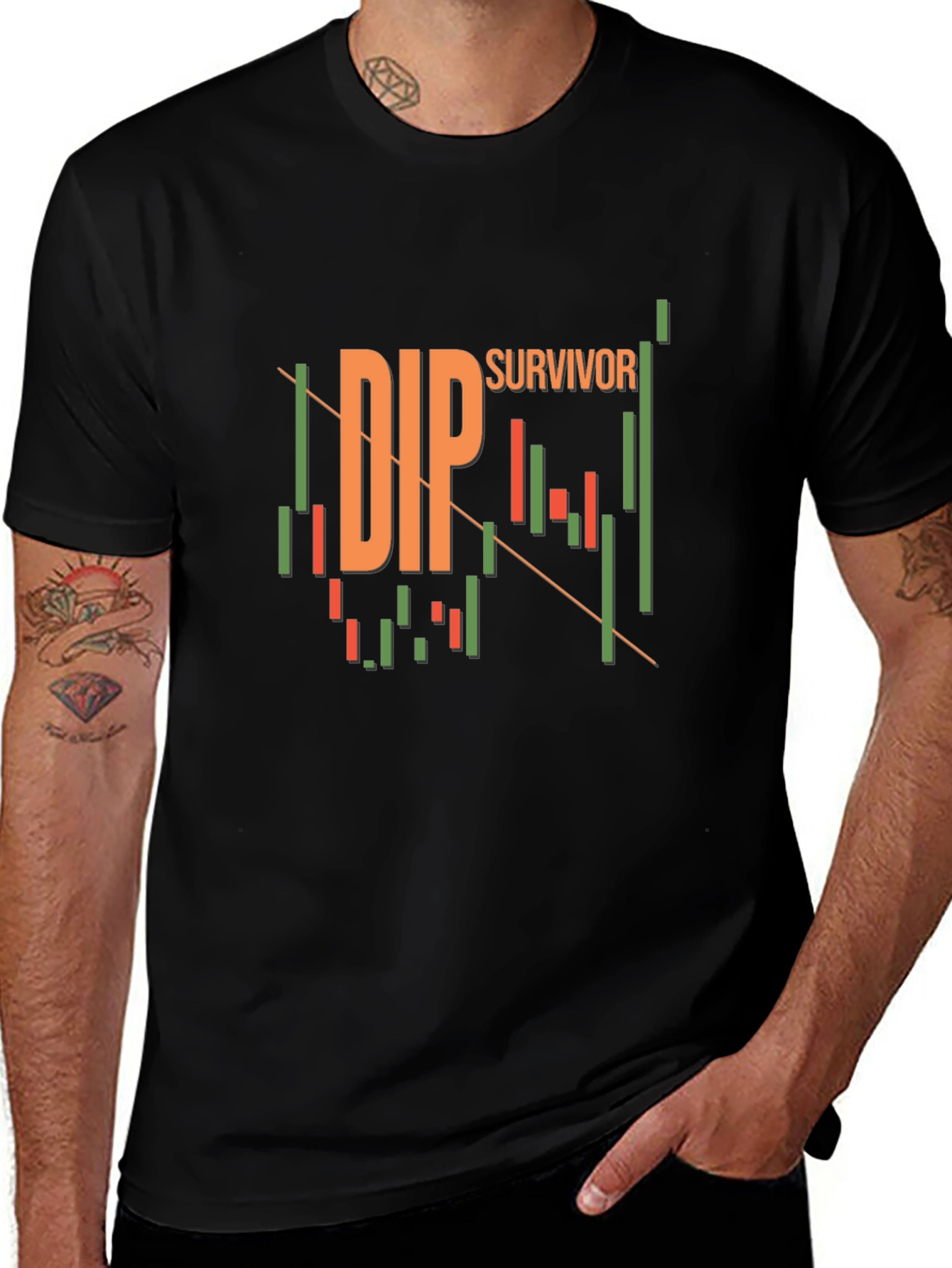 DIP Survivor Trader T-Shirt - Stock Market Crypto Tee