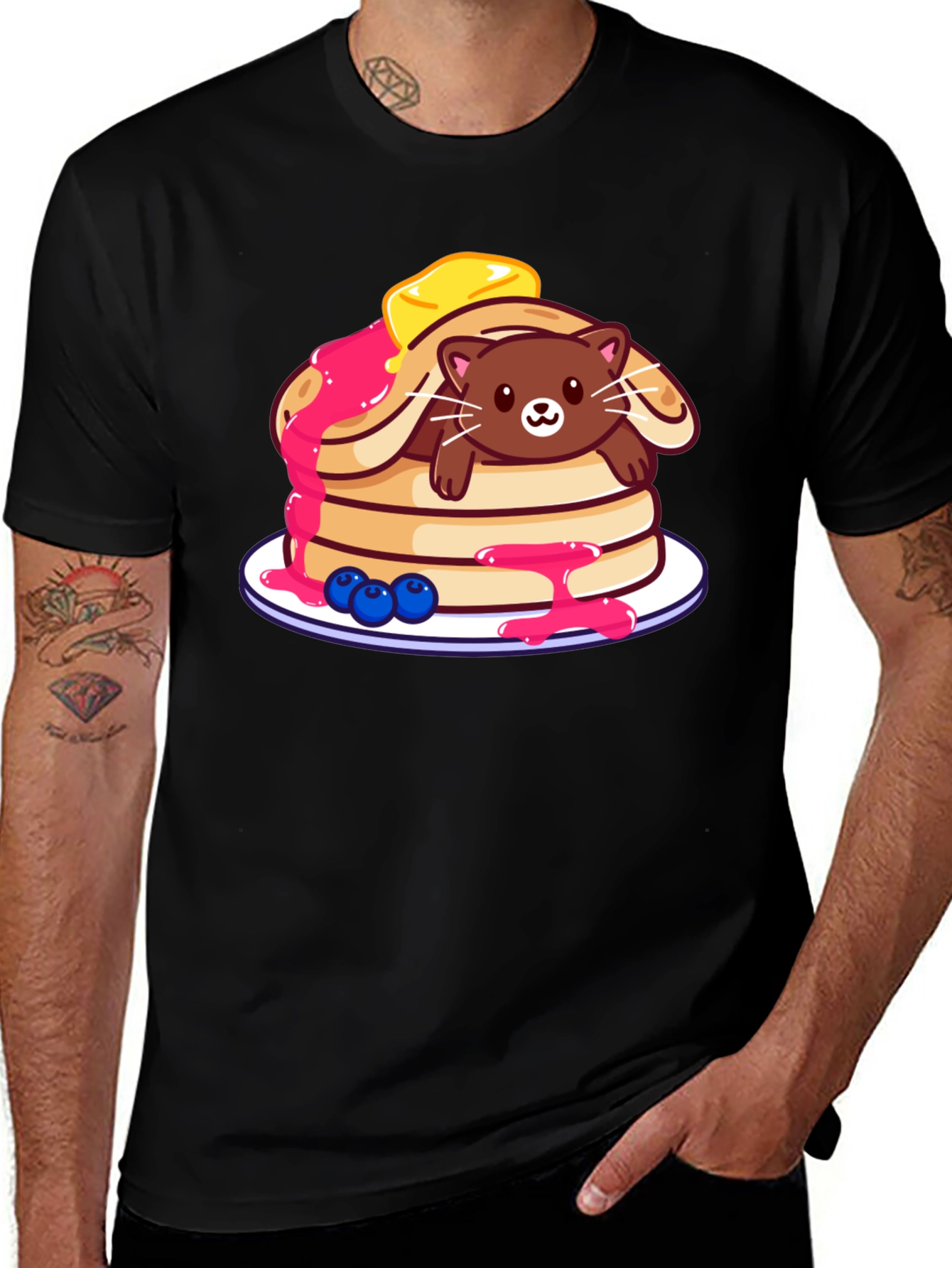 Variant 6 of Cat in Pancakes Graphic Tee