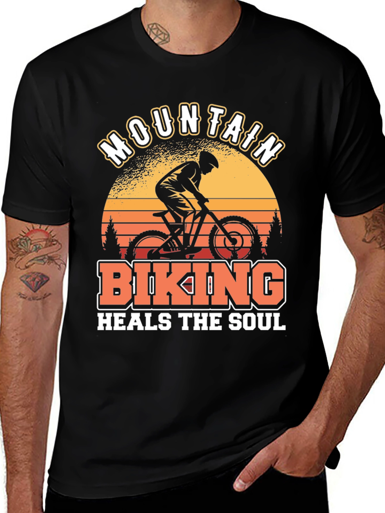 Variant 27 of Mountain Biking Heals the Soul Black T-Shirt