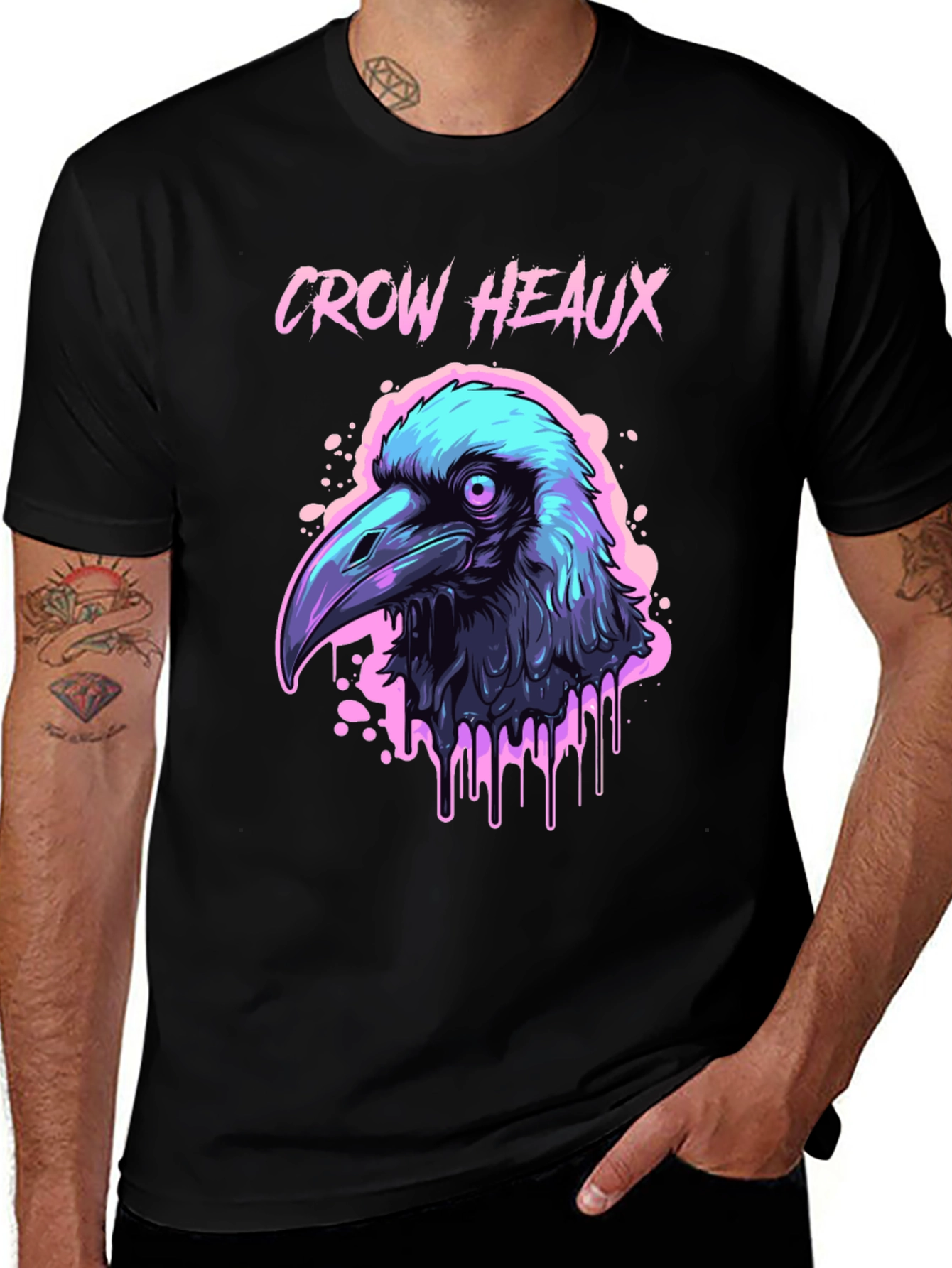 Variant 9 of Crow Heaux Graphic Tee - Edgy Urban Style