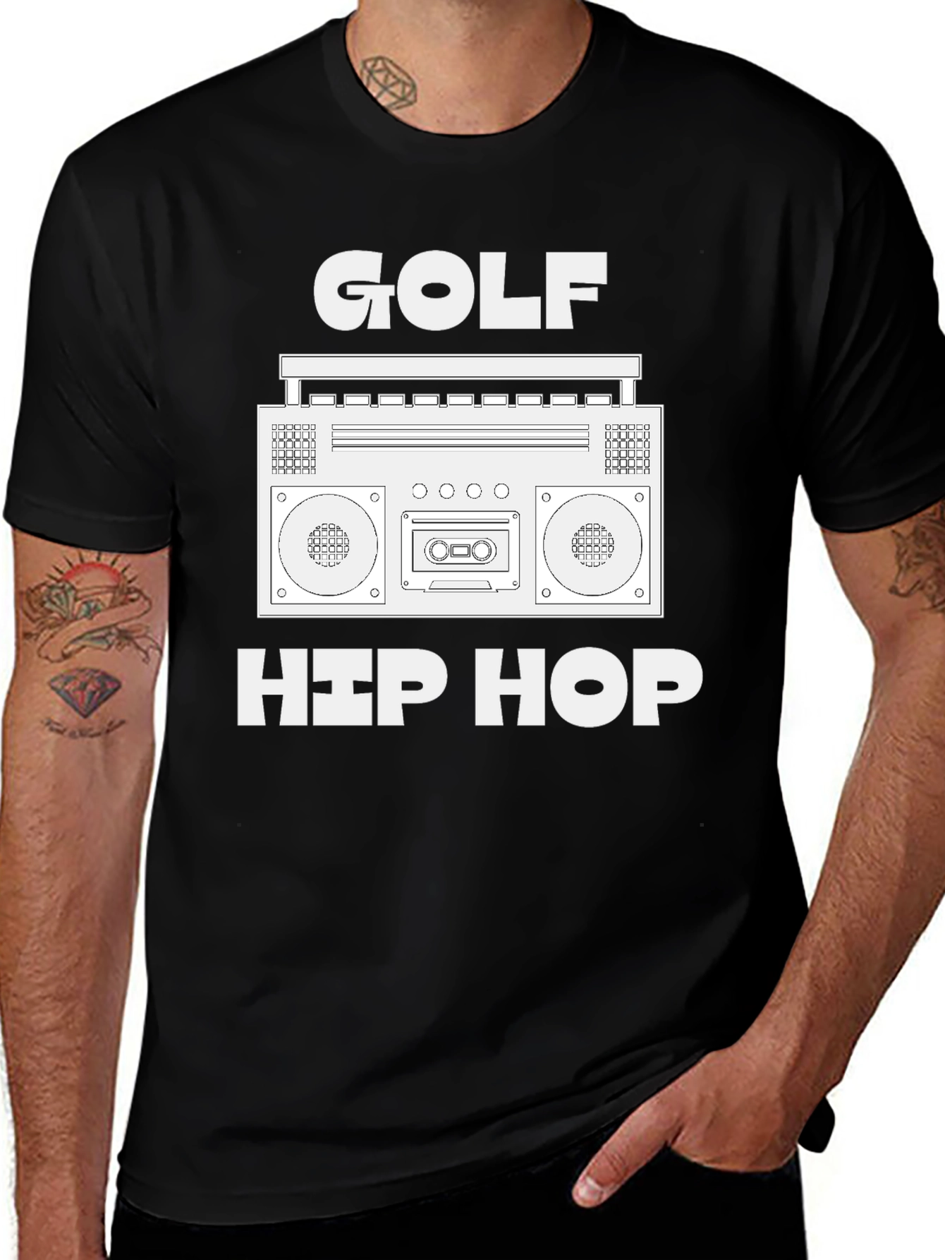 Variant 19 of Golf Hip Hop Boombox Graphic Tee
