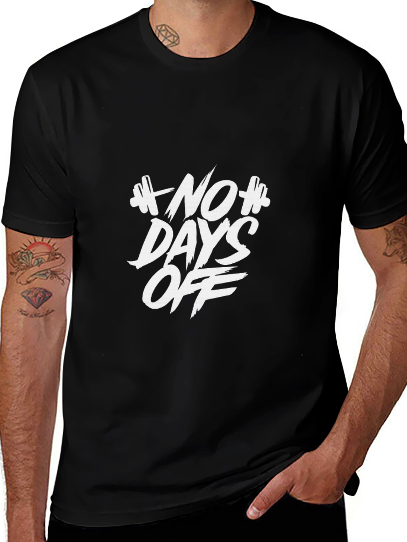 Black No Days Off Graphic Tee - Black main image
