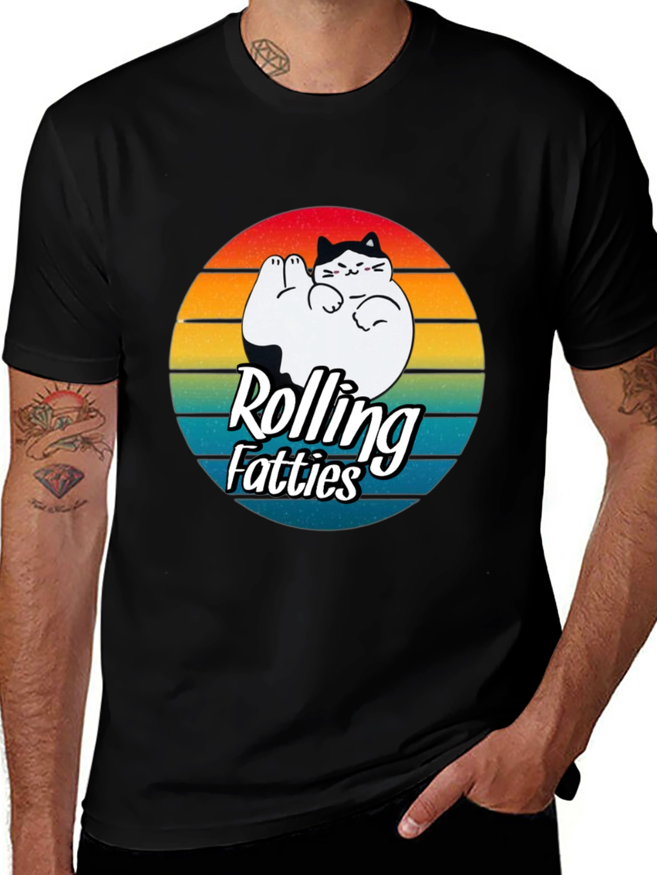Variant 3 of Rolling Fatties Cat Graphic Tee