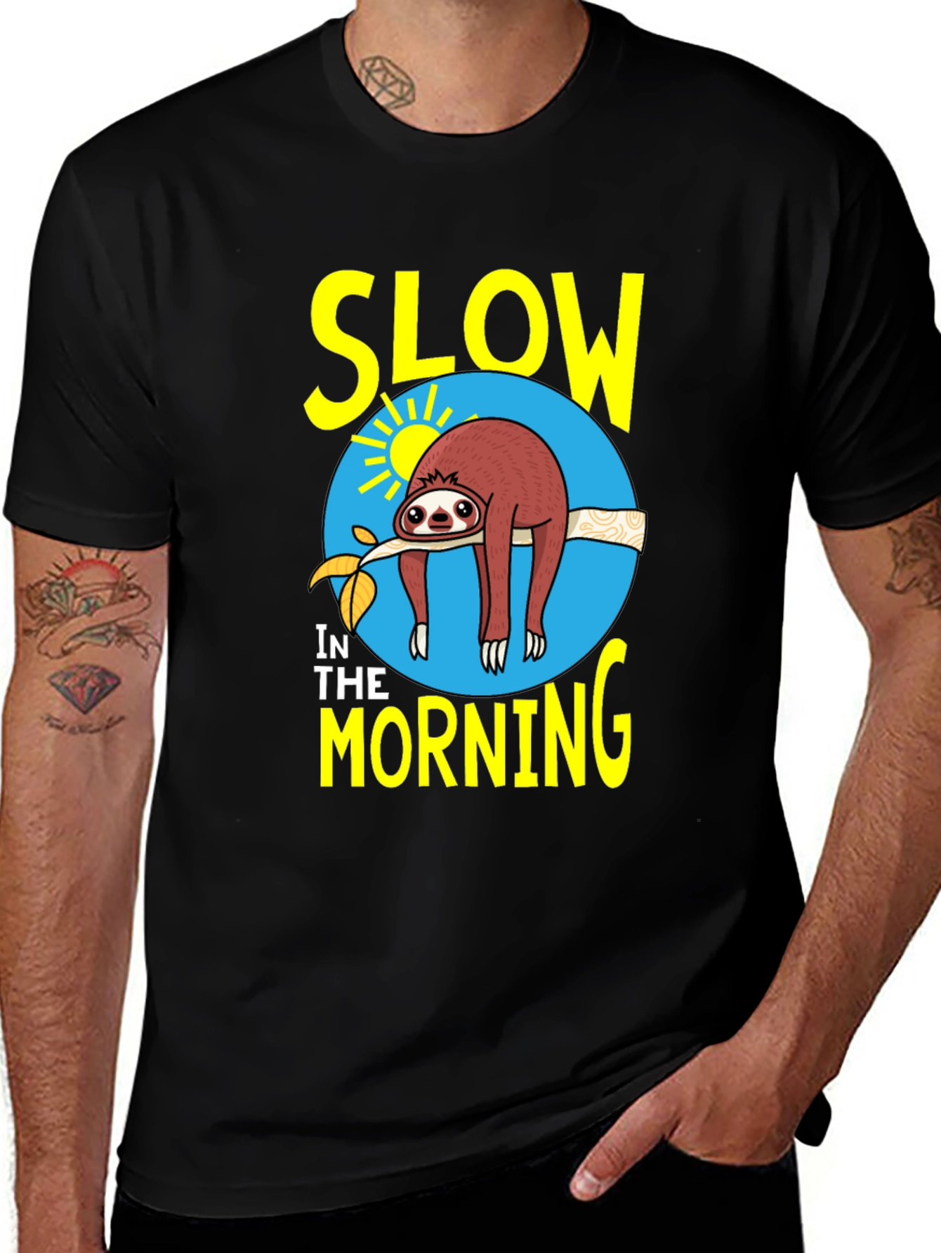 Variant 9 of Funny Sloth In The Morning Graphic T-Shirt