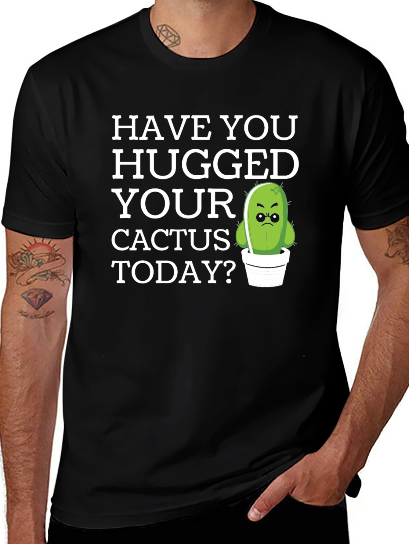 Variant 5 of Have You Hugged Your Cactus Today? Funny T-Shirt
