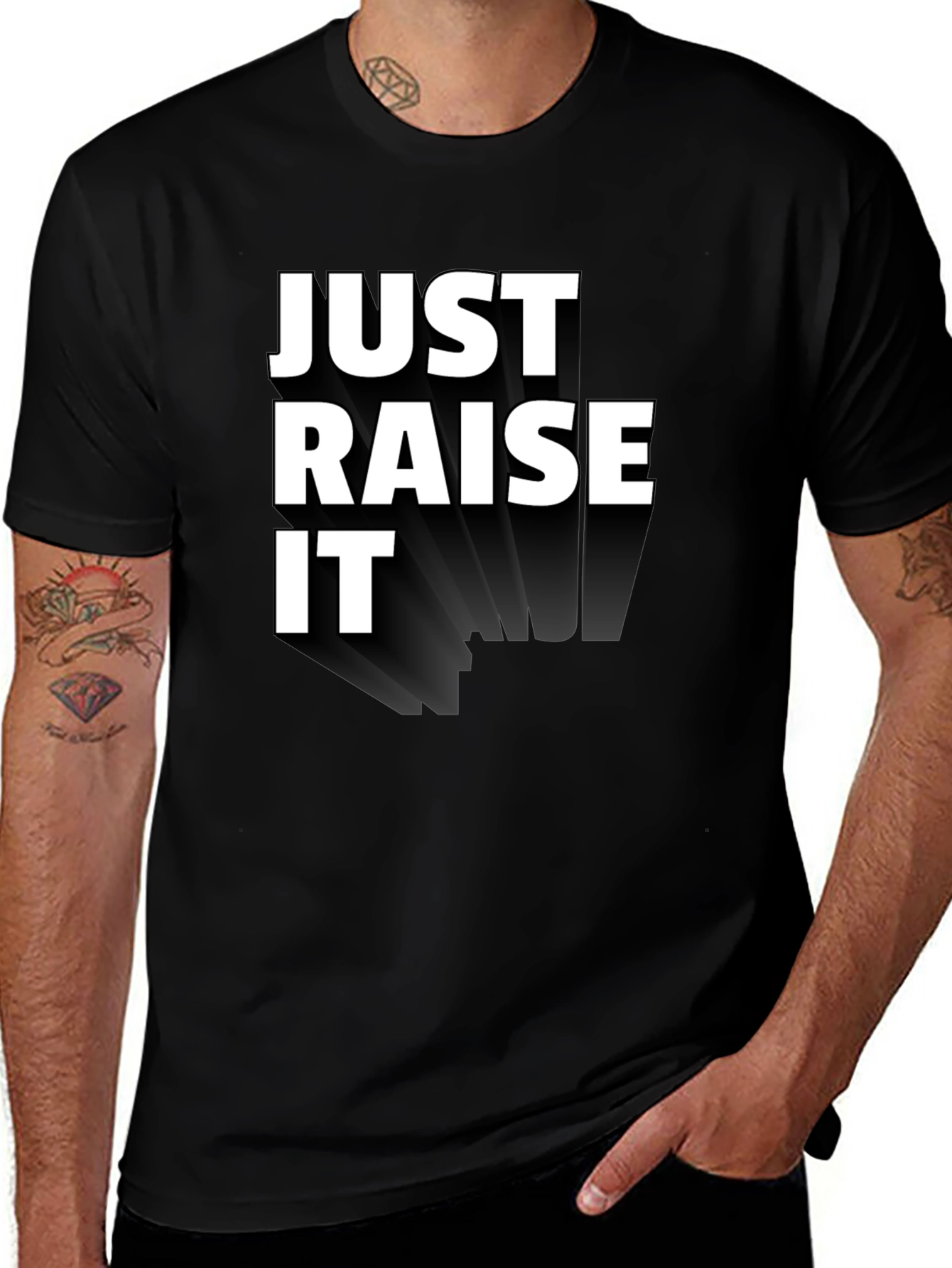 Variant 5 of Just Raise It Black Graphic Tee