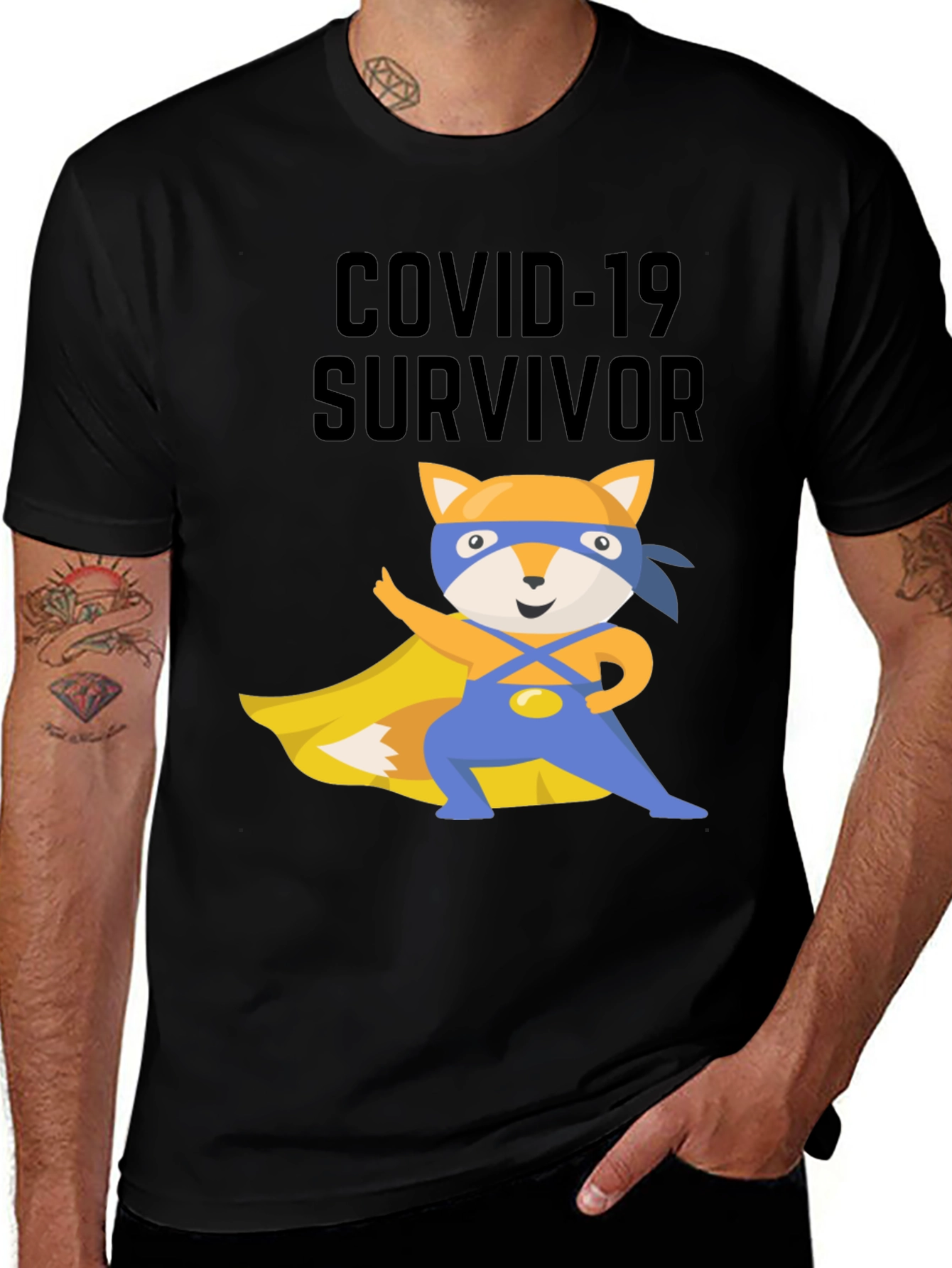COVID-19 Survivor Superhero Fox T-Shirt